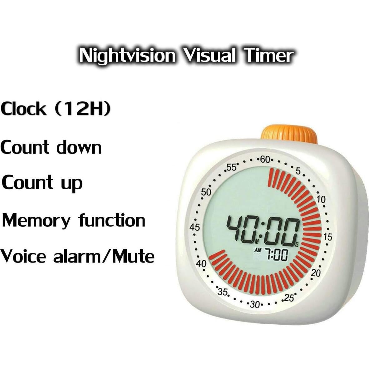 Temporizador Visual Digital NUOSWEK 60 Minutos con Alarma Silenciosa
