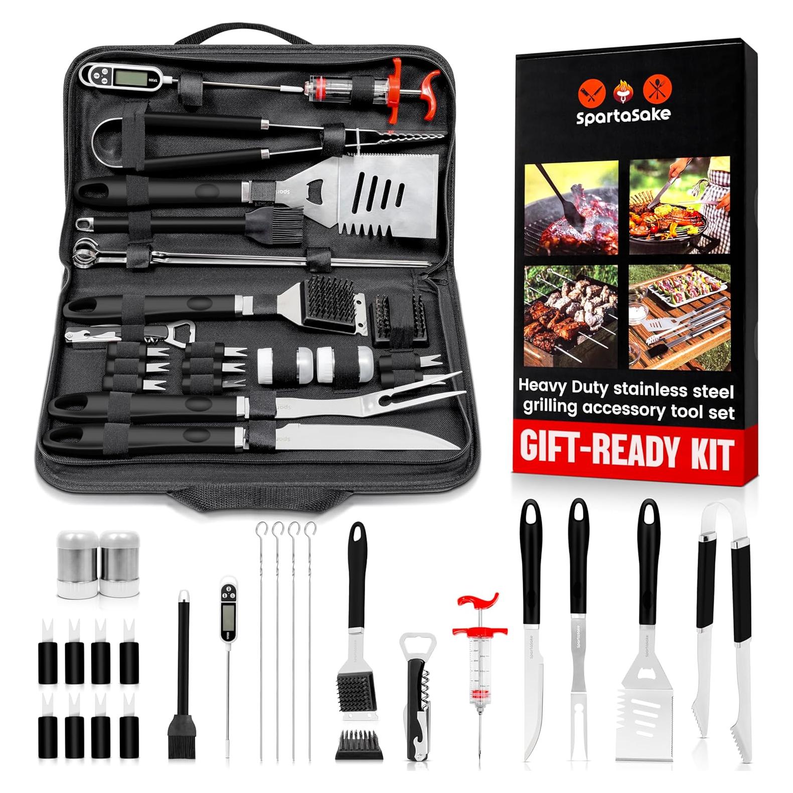 Kit de Herramientas de Barbacoa SpartaSake 24 Piezas Acero Inoxidable