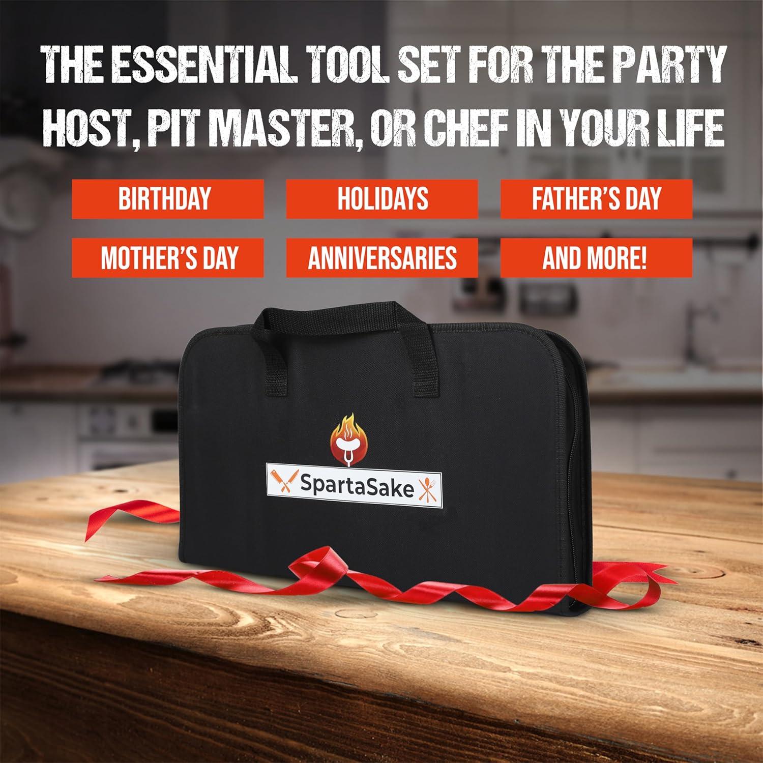 Kit de Herramientas de Barbacoa SpartaSake 24 Piezas Acero Inoxidable