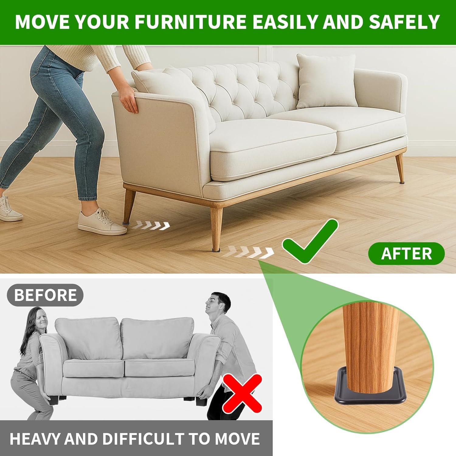 Copas de Muebles Cuadradas GAGUIUP 4.45 cm Reutilizables 24 Pzas