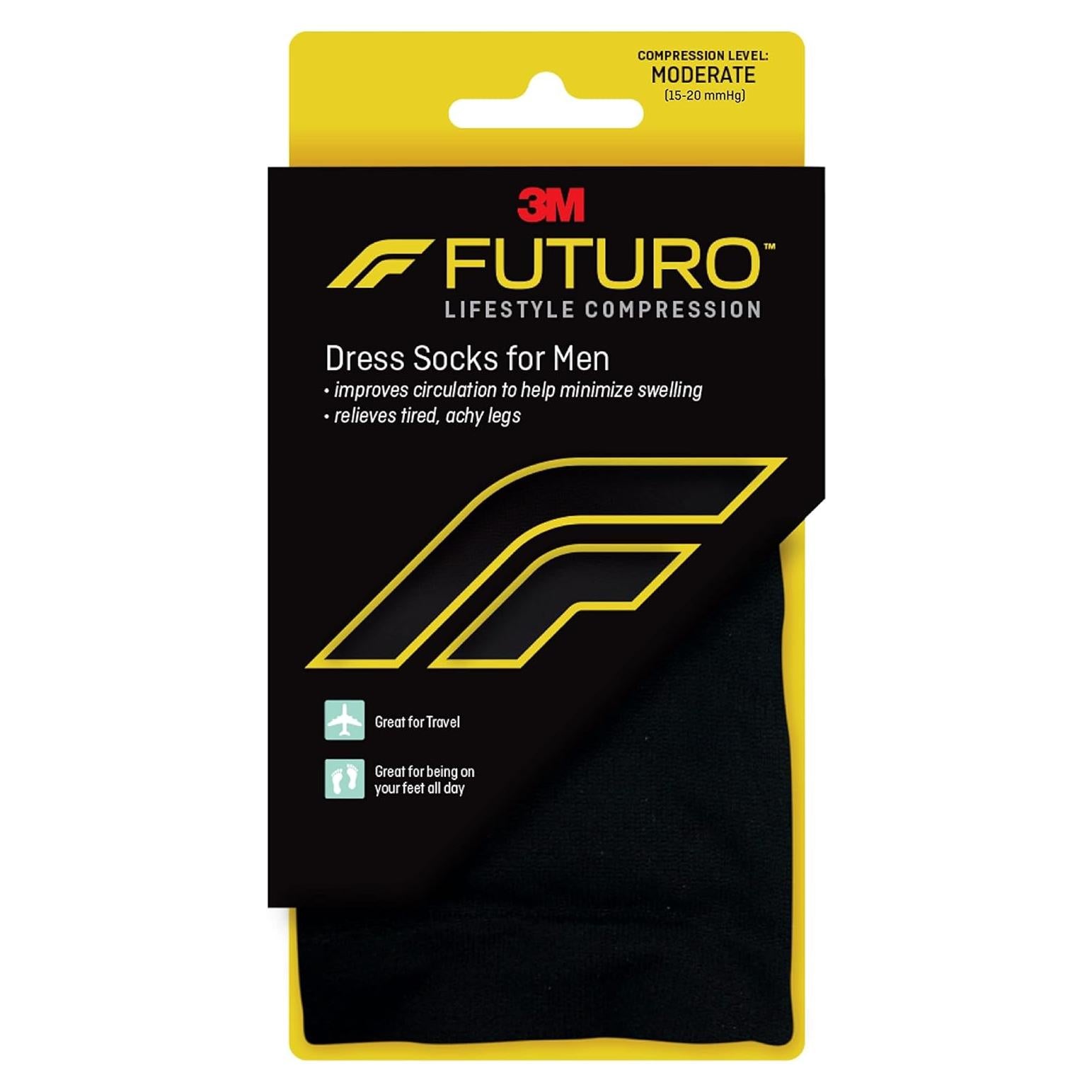 Calcetines de vestir FUTURO para hombres Mediano Negro Compresión 15-20 mmHg