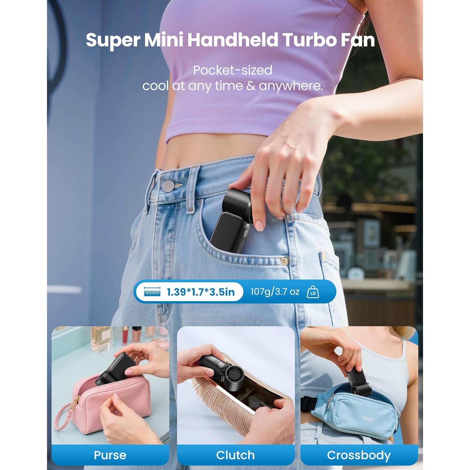 Ventilador Portátil Gaiatop Mini 8.9 cm 6 Velocidades Recargable