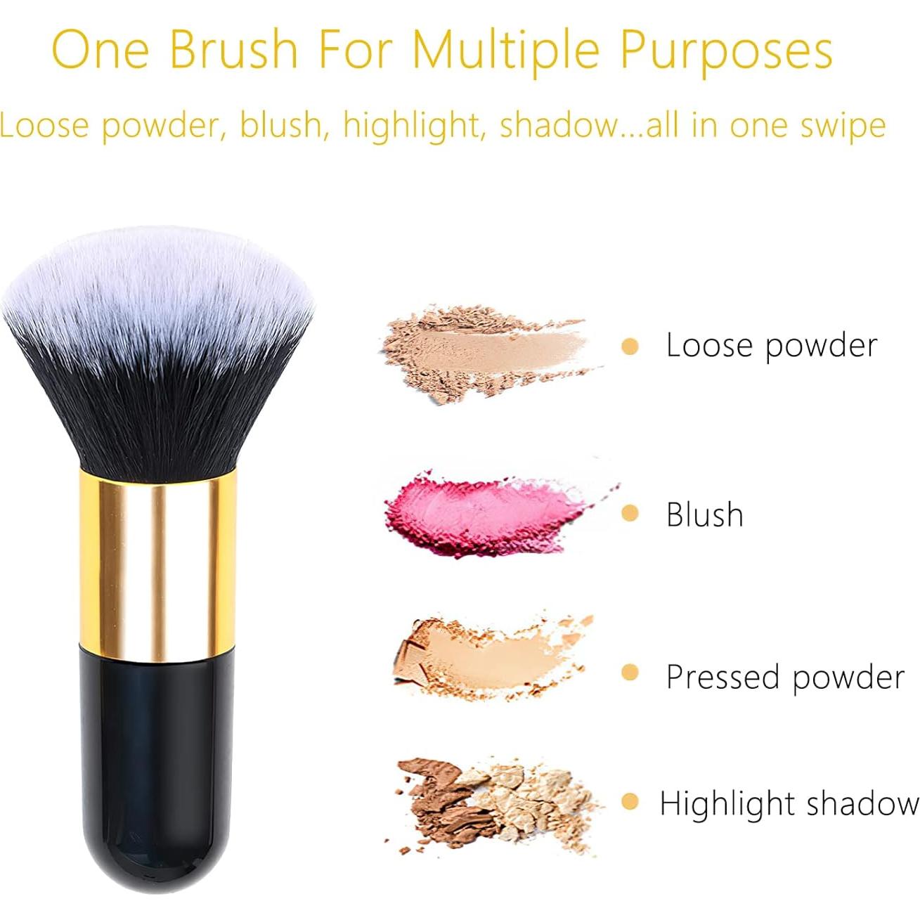 Brocha de Maquillaje de Viaje Gzshiruidi Negra 15cm