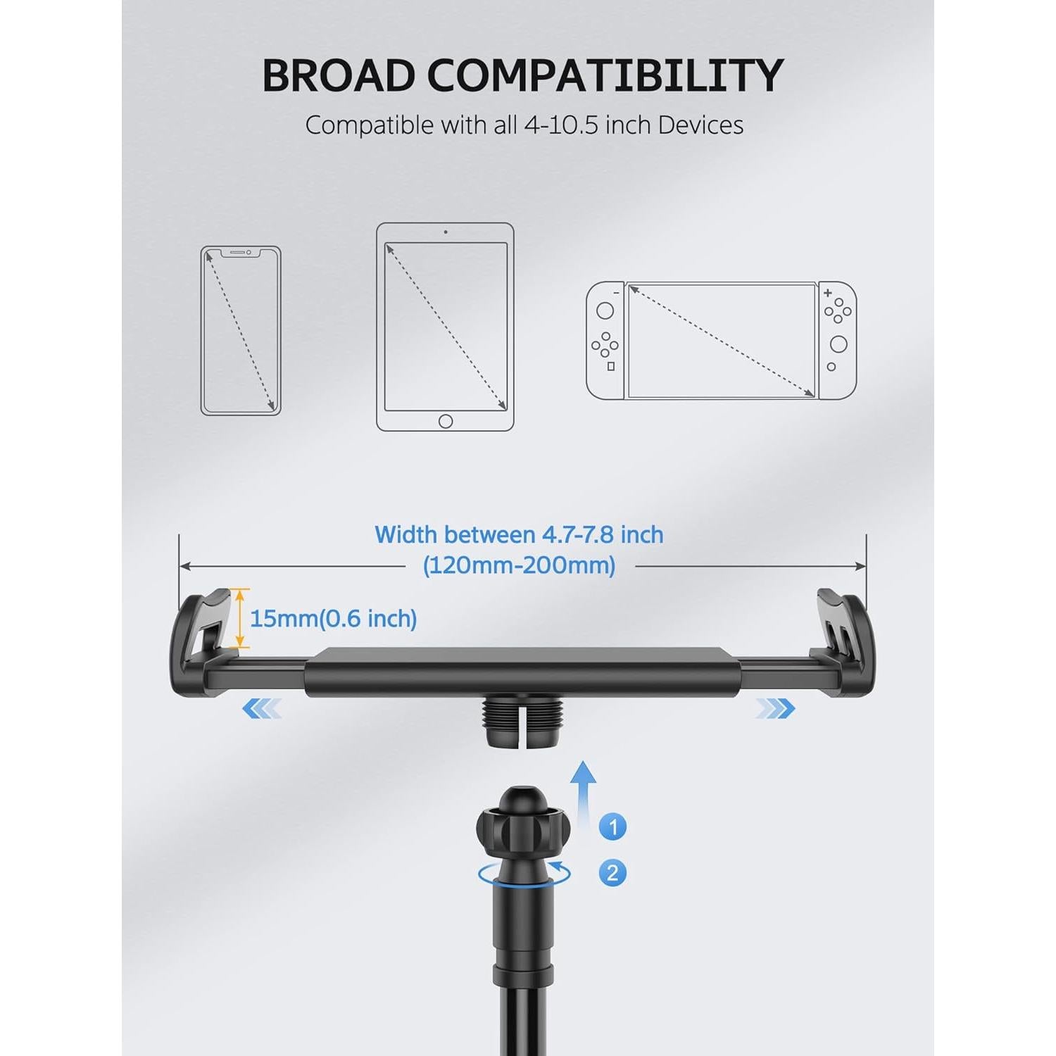 Soporte para Tablet SHAWE Cuello de Cisne 360° Negro