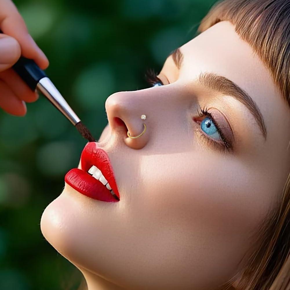 Conjunto de Anillos de Nariz y Studs Acero Inoxidable 20G 18G