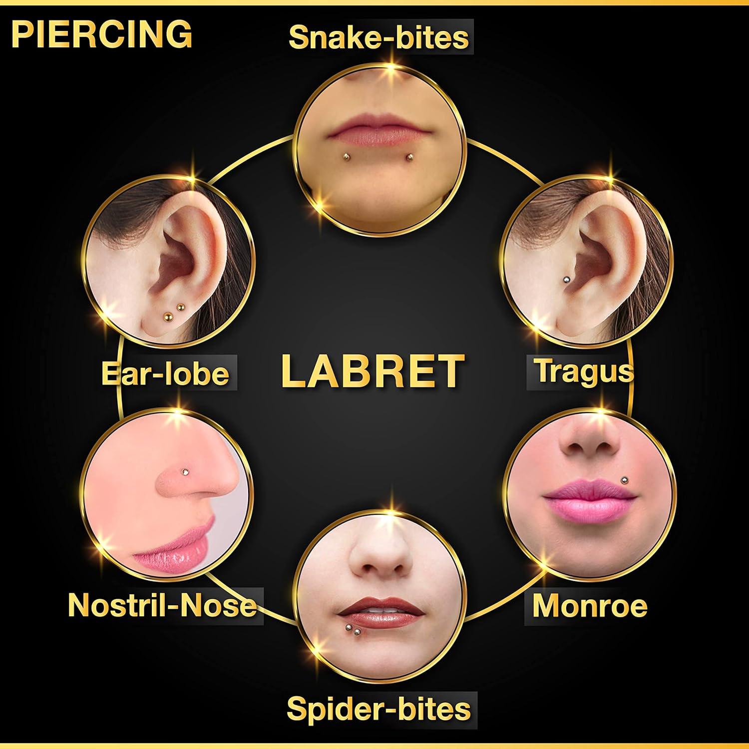 Pendientes de Bioflex 16g con bola acrílica 8mm - 6 piezas