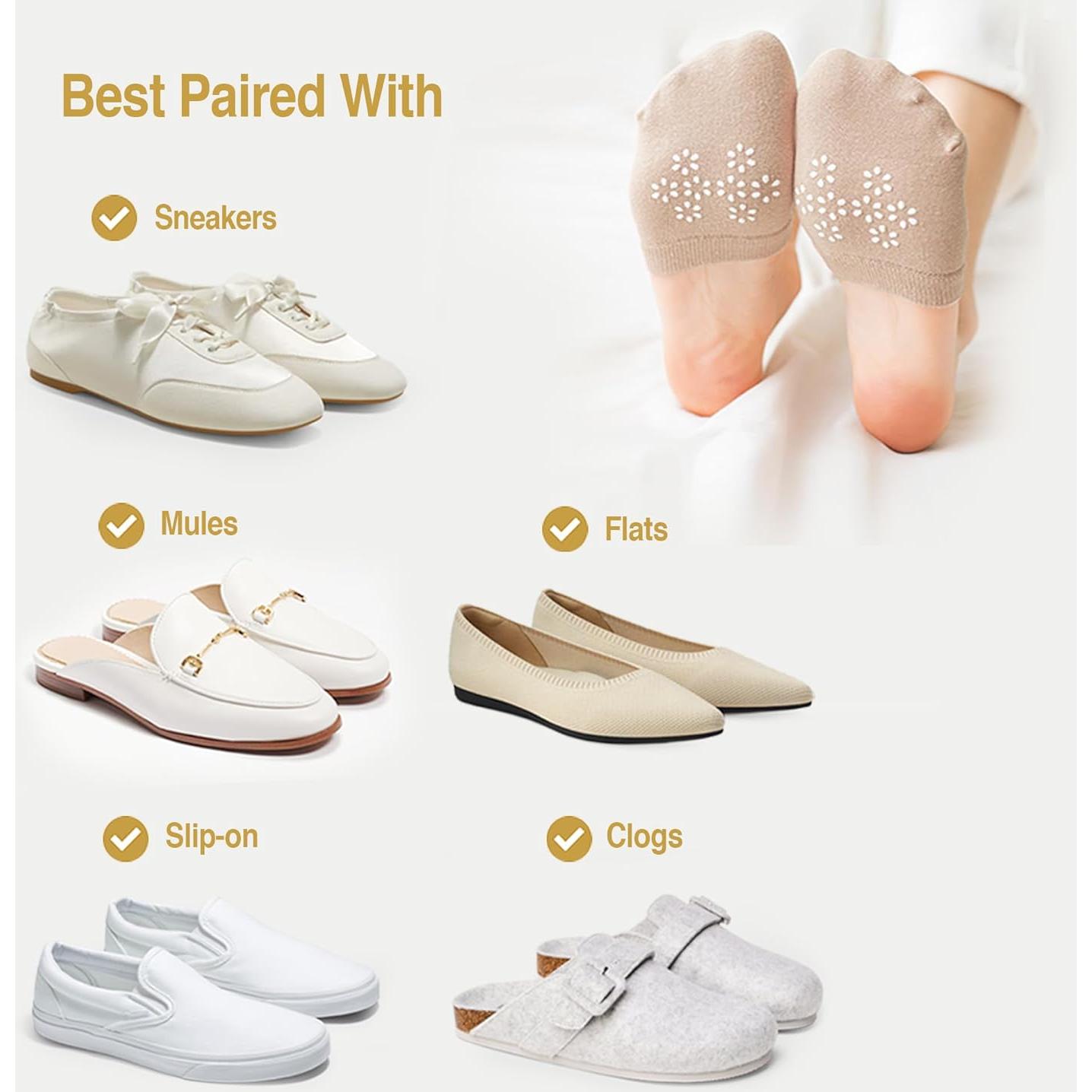 Medias Invisibles Antideslizantes Jinny's Shoppe Mujeres 8 pares