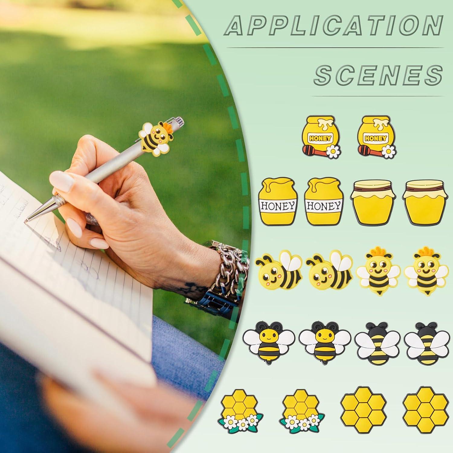 18 Piezas Clips de Lápiz Tema Abeja PH PandaHall - Silicona PVC