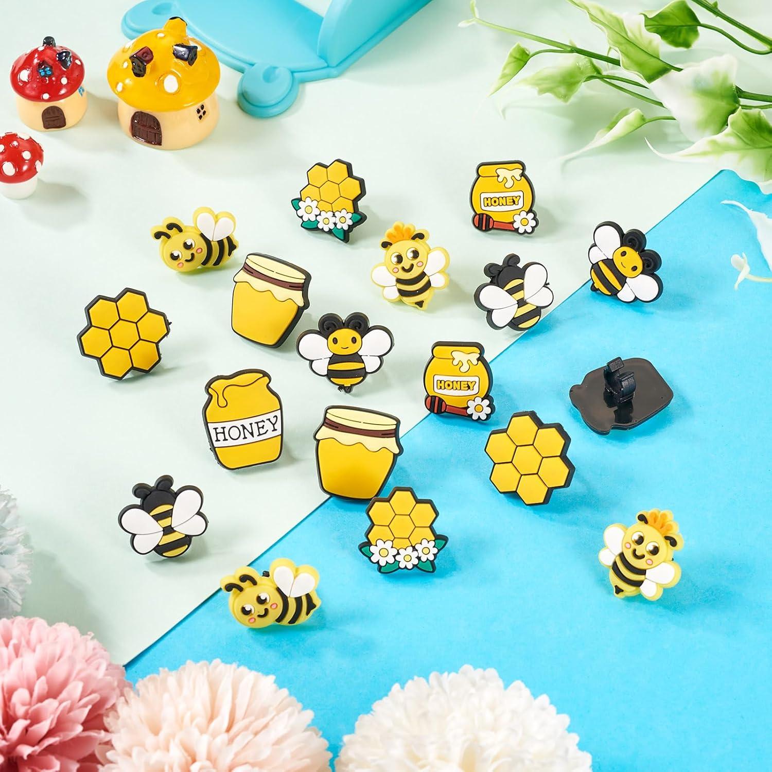 18 Piezas Clips de Lápiz Tema Abeja PH PandaHall - Silicona PVC