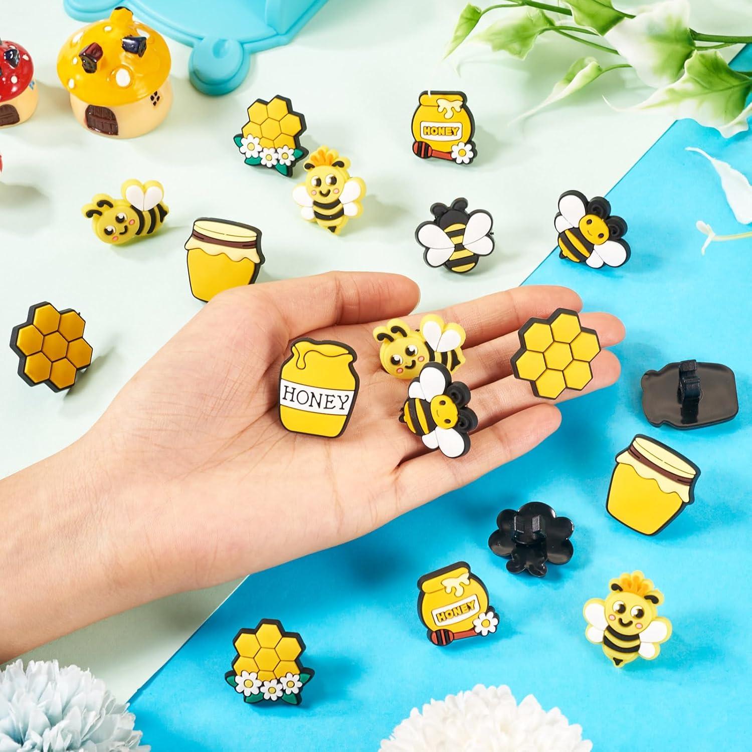 18 Piezas Clips de Lápiz Tema Abeja PH PandaHall - Silicona PVC