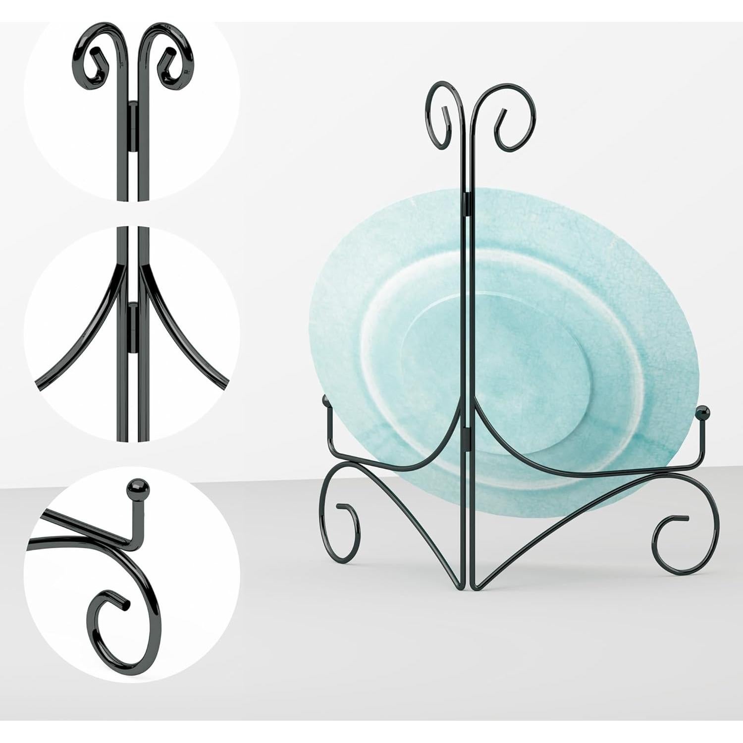 Soporte Plegable para Platos HEMYLU 15 cm Negro - Exhibición