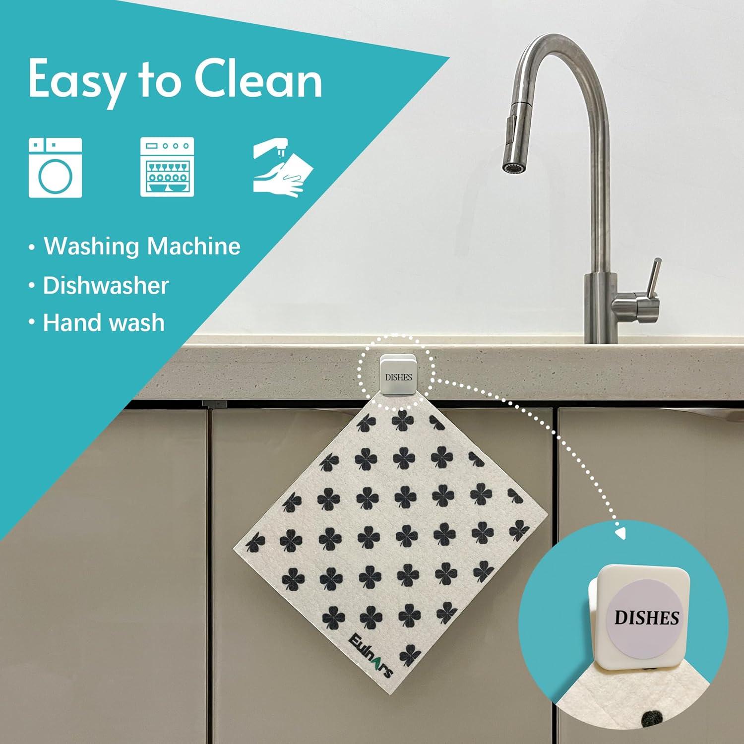 Toallas de Papel Reutilizables Eulnars, 8 Paños de Cocina 70% Celulosa