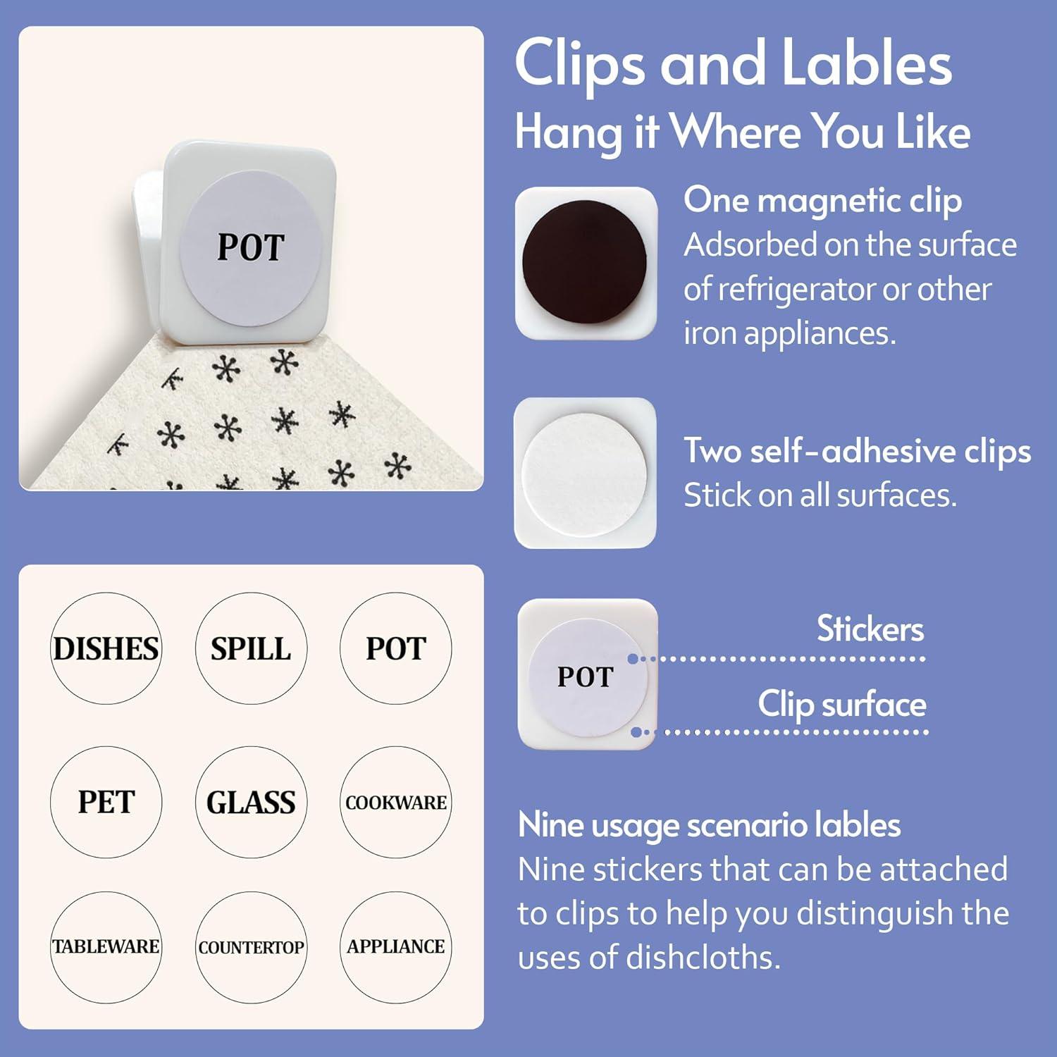 Toallas de Papel Reutilizables Eulnars, 8 Paños de Cocina 70% Celulosa