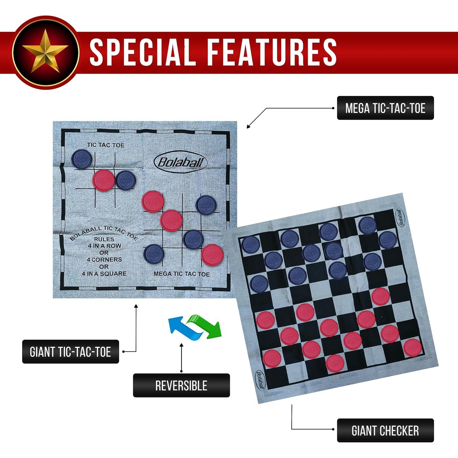 Juego de Damas y Tres en Raya Bolaball Jumbo 66 cm