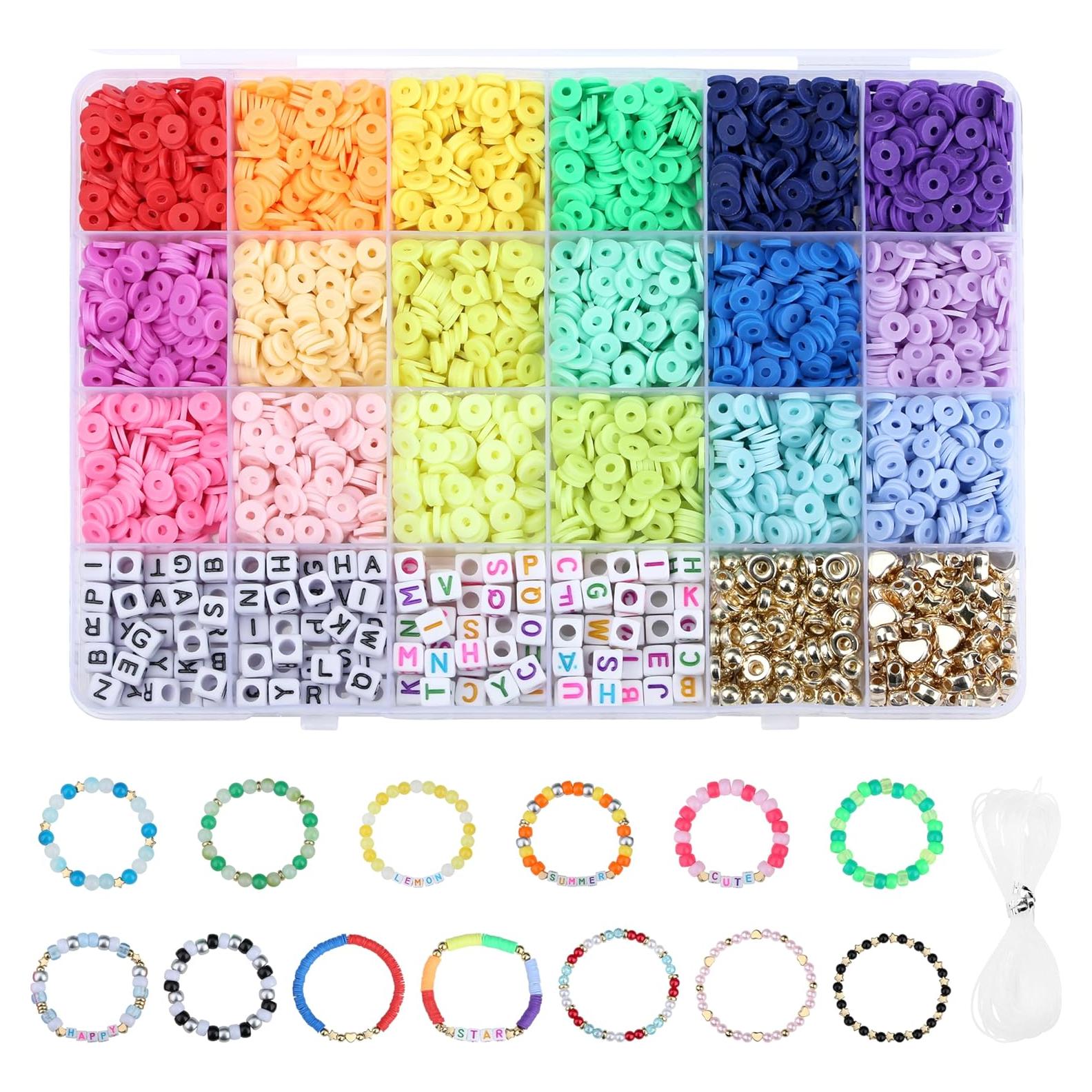 Kit de Pulseras de Cuentas de Arcilla Sahoottie 2000 Piezas 6mm