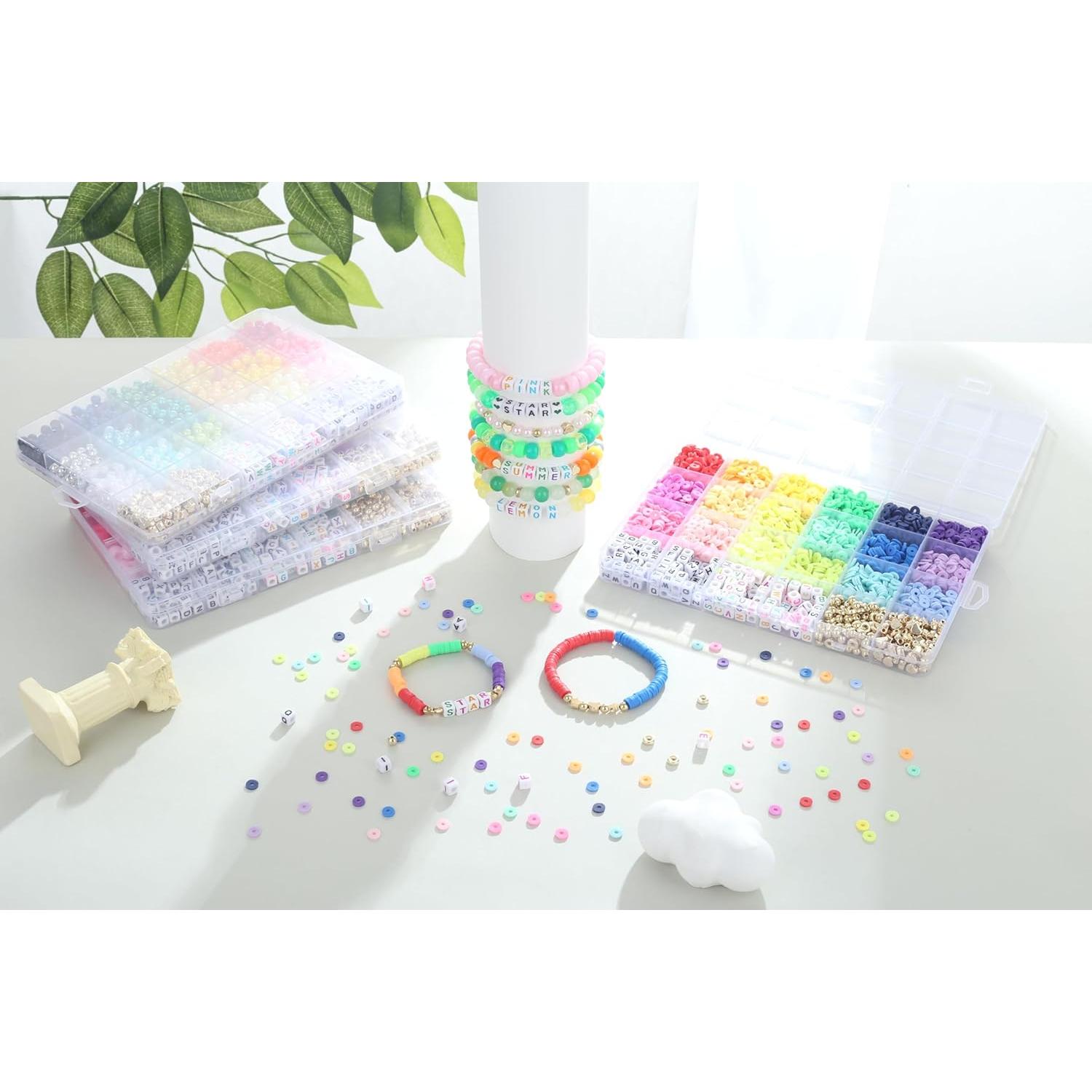 Kit de Pulseras de Cuentas de Arcilla Sahoottie 2000 Piezas 6mm