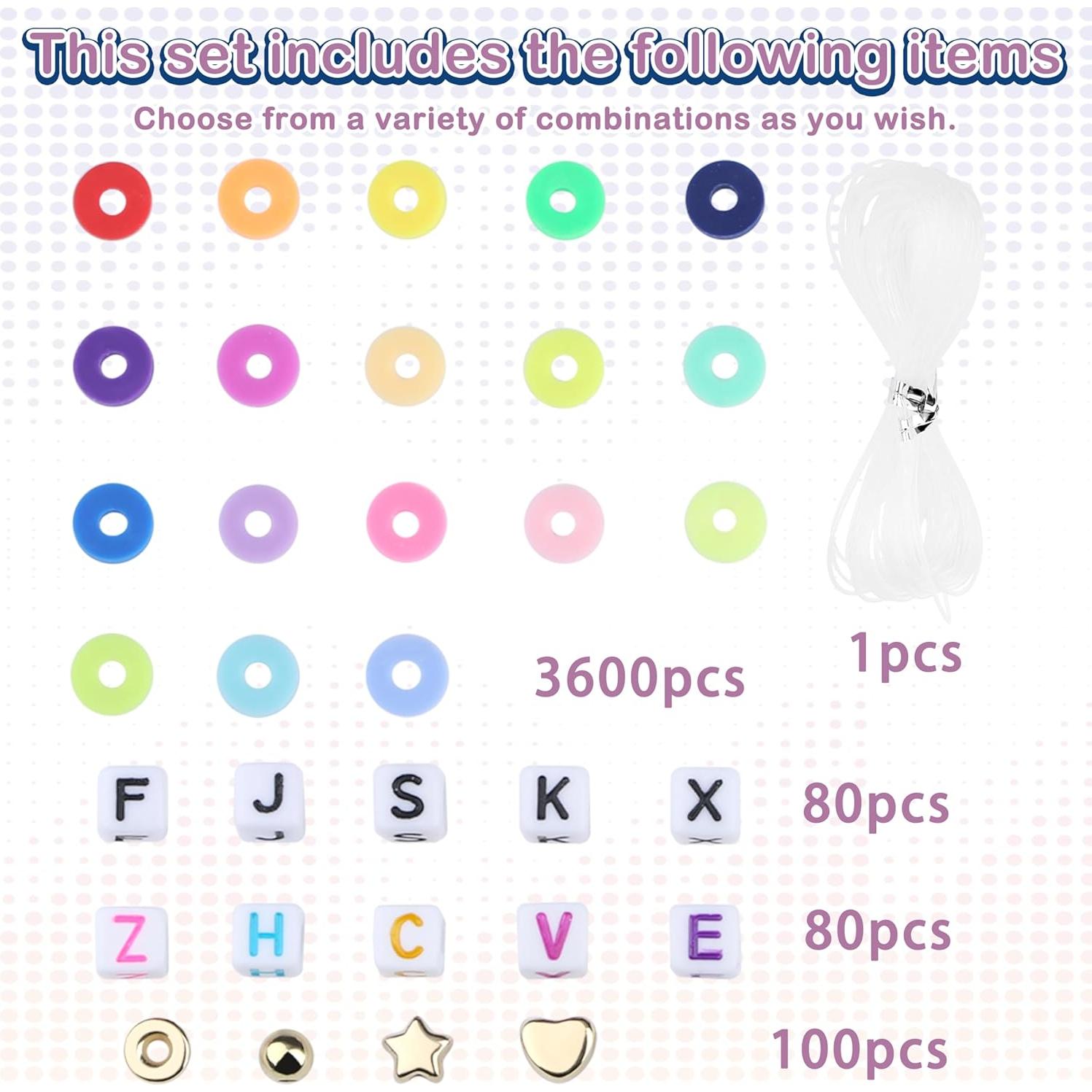 Kit de Pulseras de Cuentas de Arcilla Sahoottie 2000 Piezas 6mm