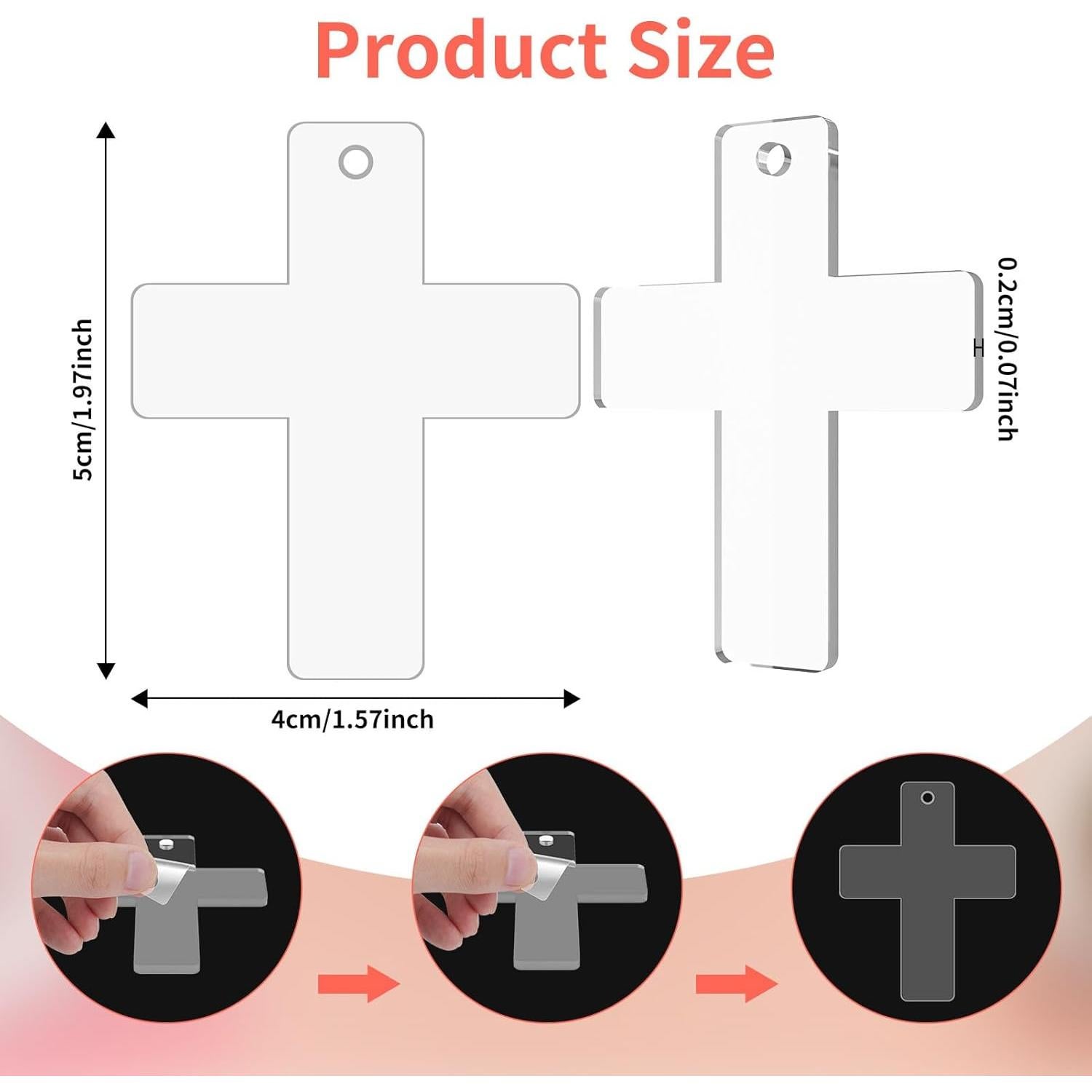 Llavero Acrílico Transparente YaeYur 12PCS 4x5cm para DIY