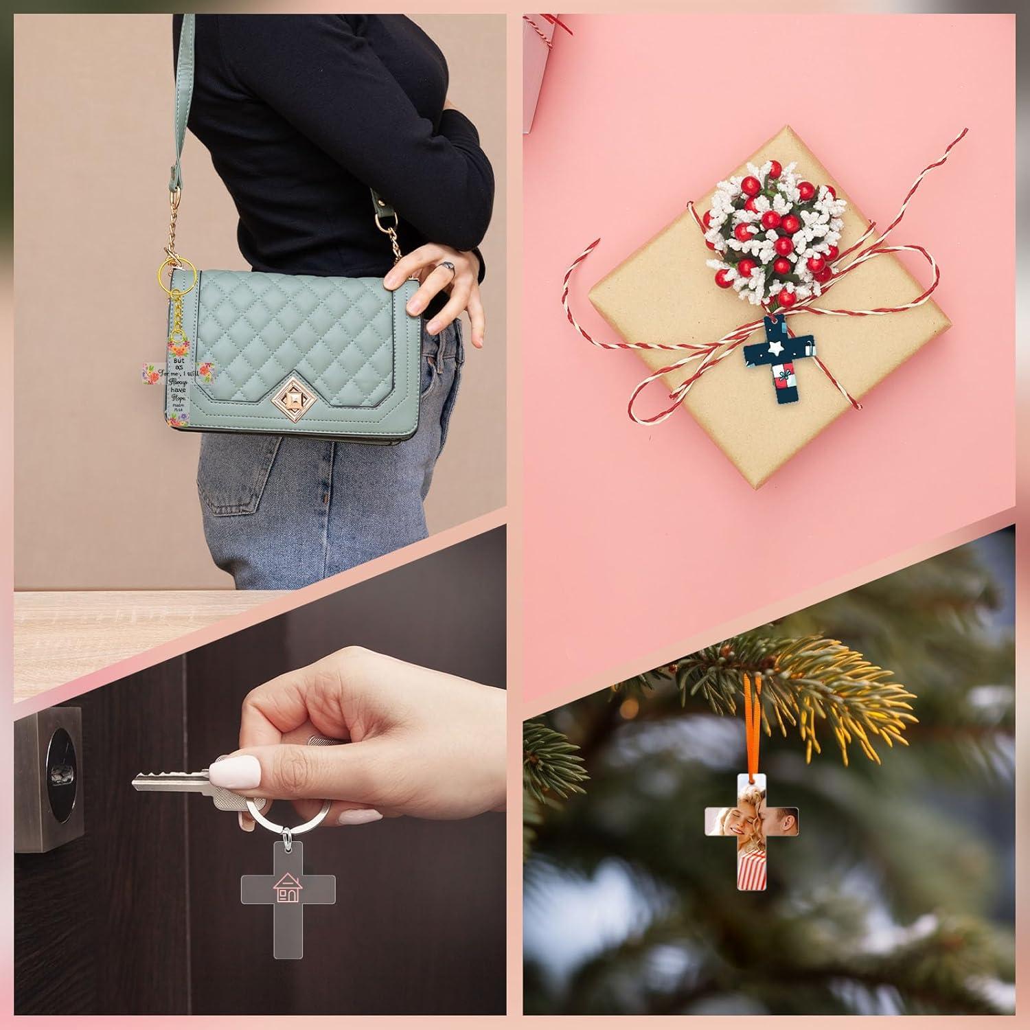 Llavero Acrílico Transparente YaeYur 12PCS 4x5cm para DIY