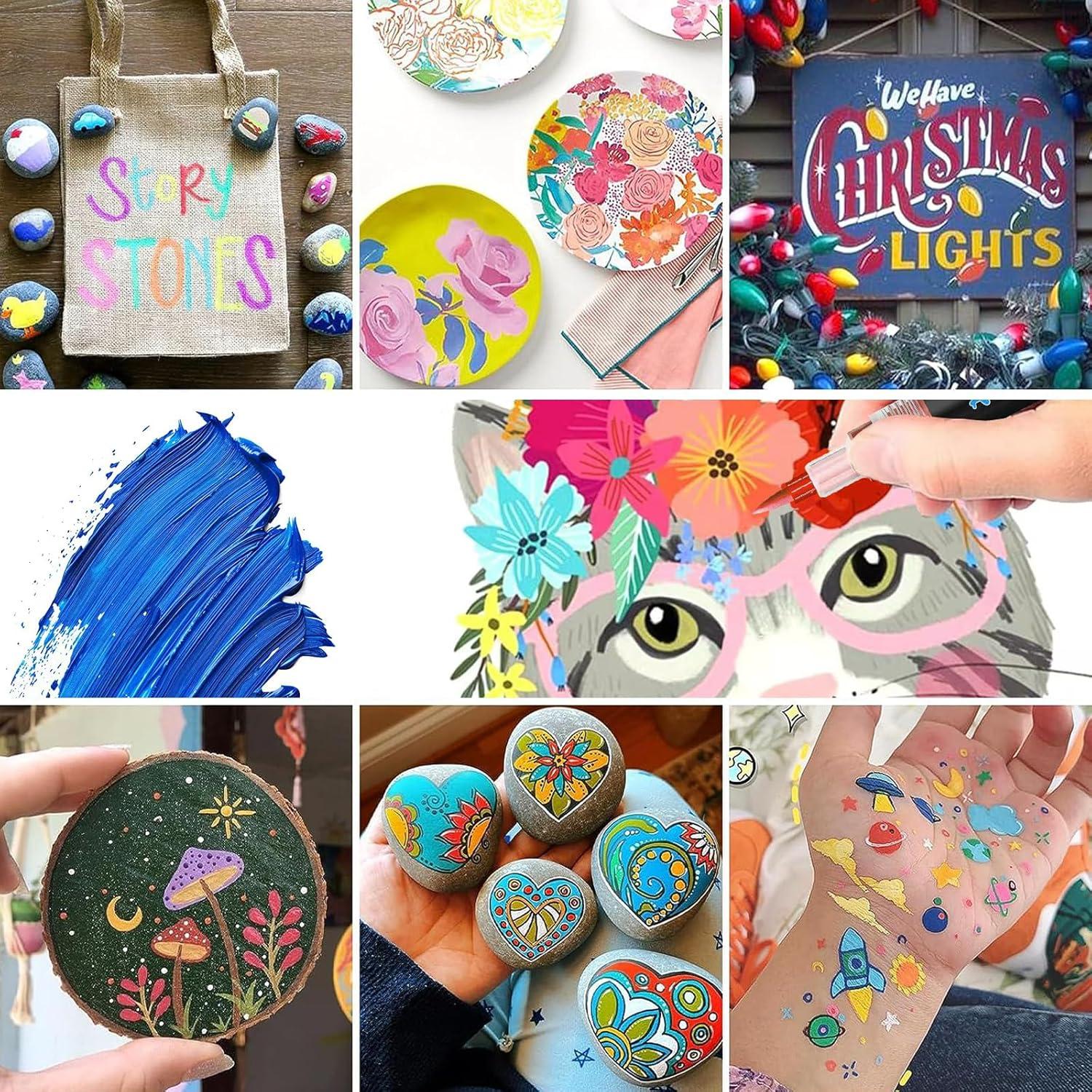 Marcadores Acrílicos ZZWUAPT Doble Punta 24 Colores 1-5mm