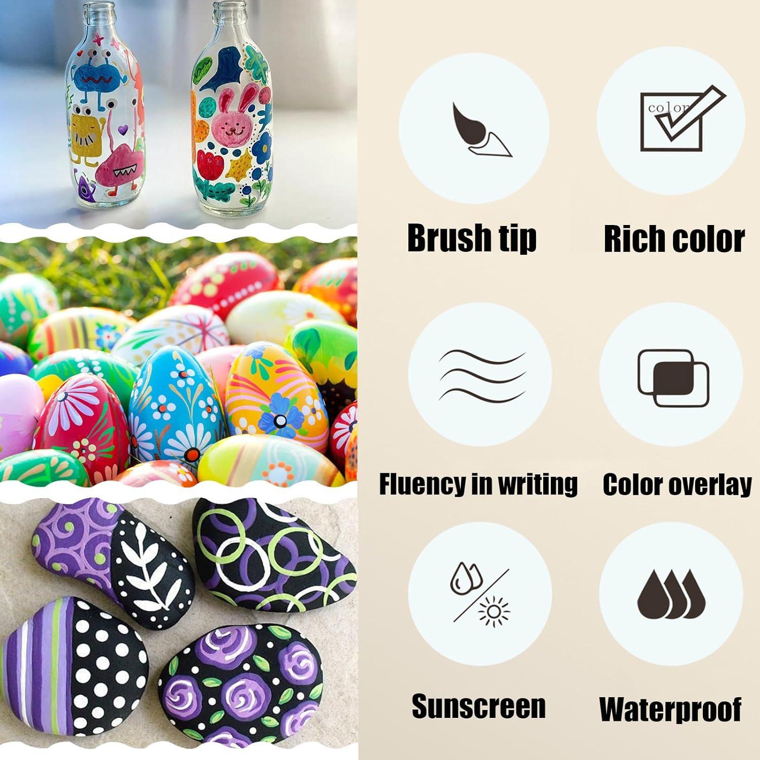 Marcadores Acrílicos ZZWUAPT Doble Punta 24 Colores 1-5mm