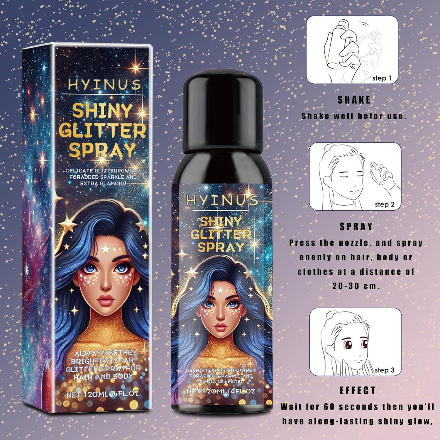 Spray de Brillo Corporal HYINUS 120ml Oro - Secado Rápido