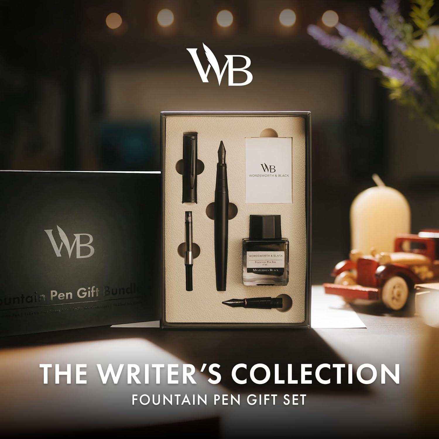 Conjunto de Plumas Fuente Wordsworth & Black - Todo Negro