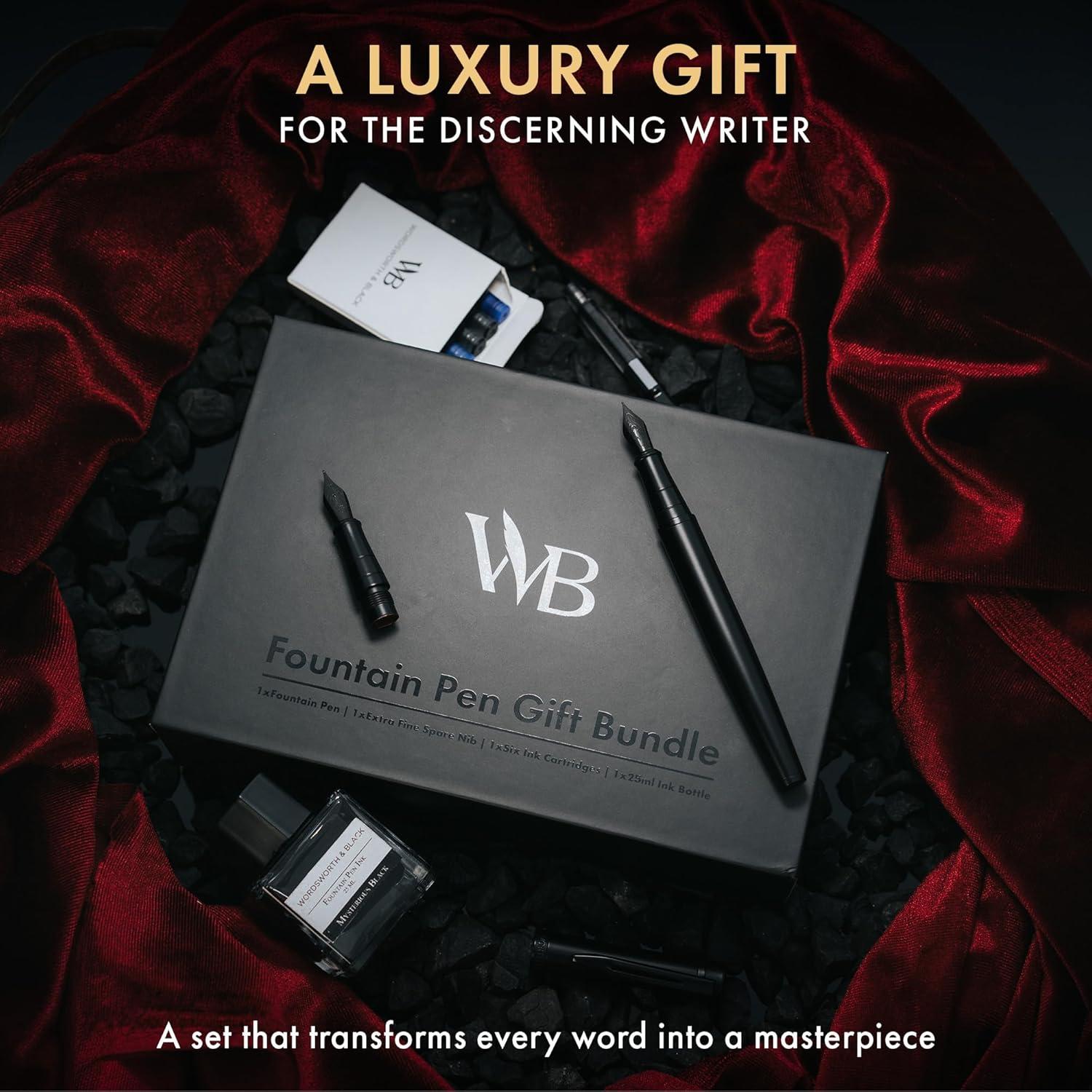 Conjunto de Plumas Fuente Wordsworth & Black - Todo Negro