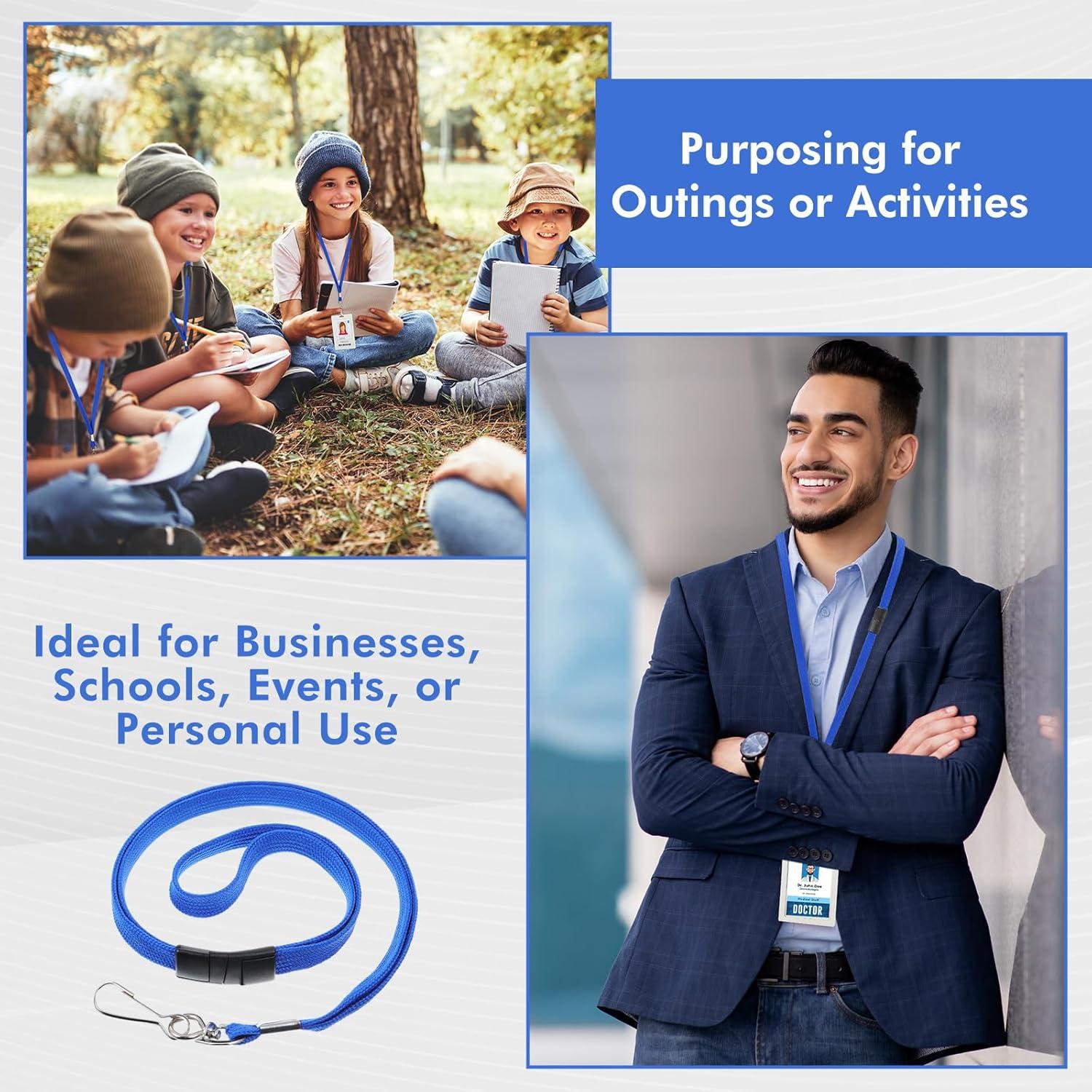 Cuerdas de Seguridad Windyun para Identificaciones - 500 Piezas Azul