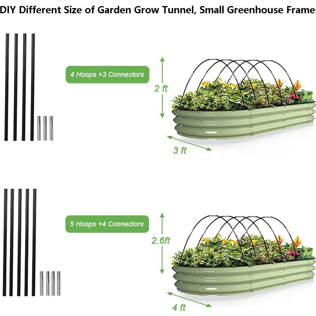 Túnel de Crecimiento Xuwzenkl 5 Juegos Arcos 2.13m Fibra de Vidrio
