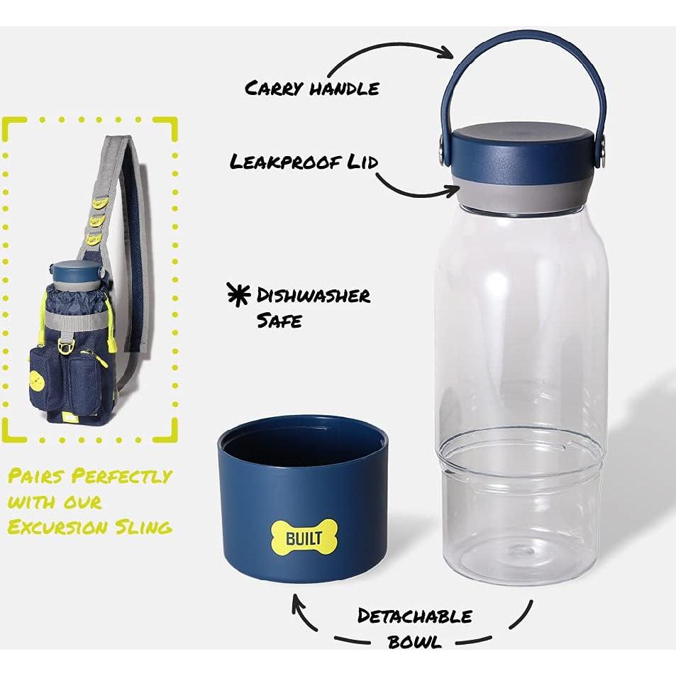 Botella de Tritan para Perros 1.0L con Bol 350ml Navy