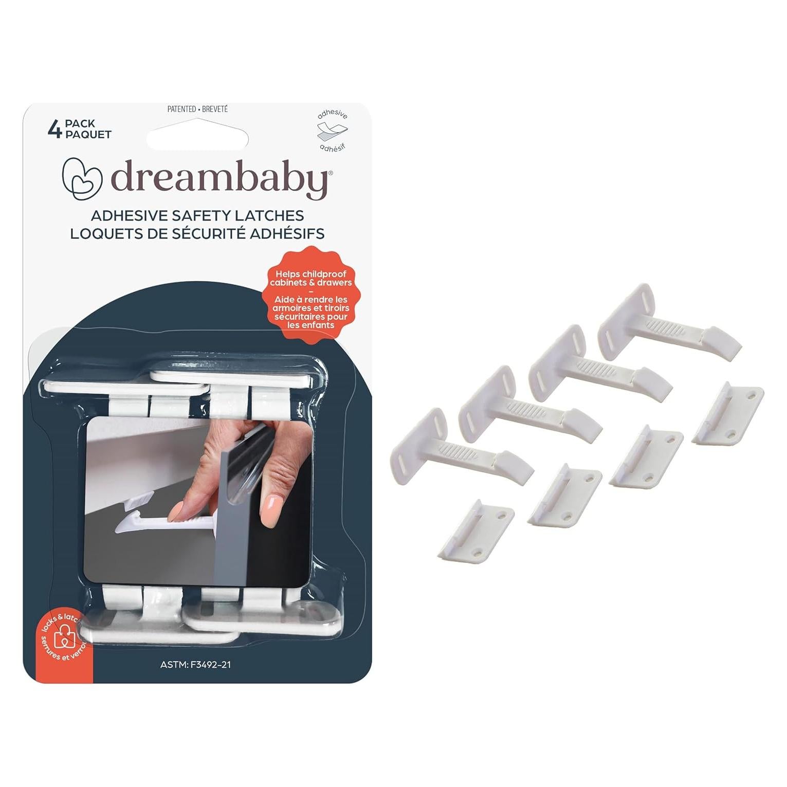 Cierres de Seguridad Adhesivos Dreambaby para Cajones 4 Unidades