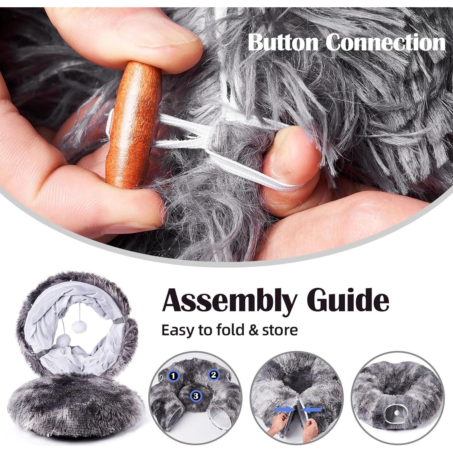 Túnel para Gatos Odoland 160 cm con Sofá y 20 Juguetes