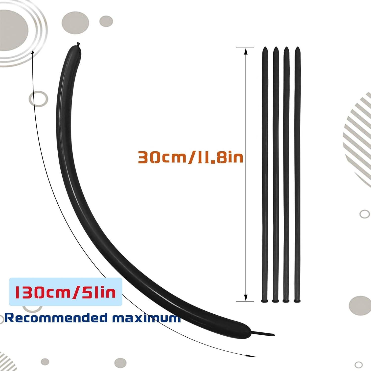 Globos Largos Negros 260Q ZBYDNG para Modelar Animales 100pcs