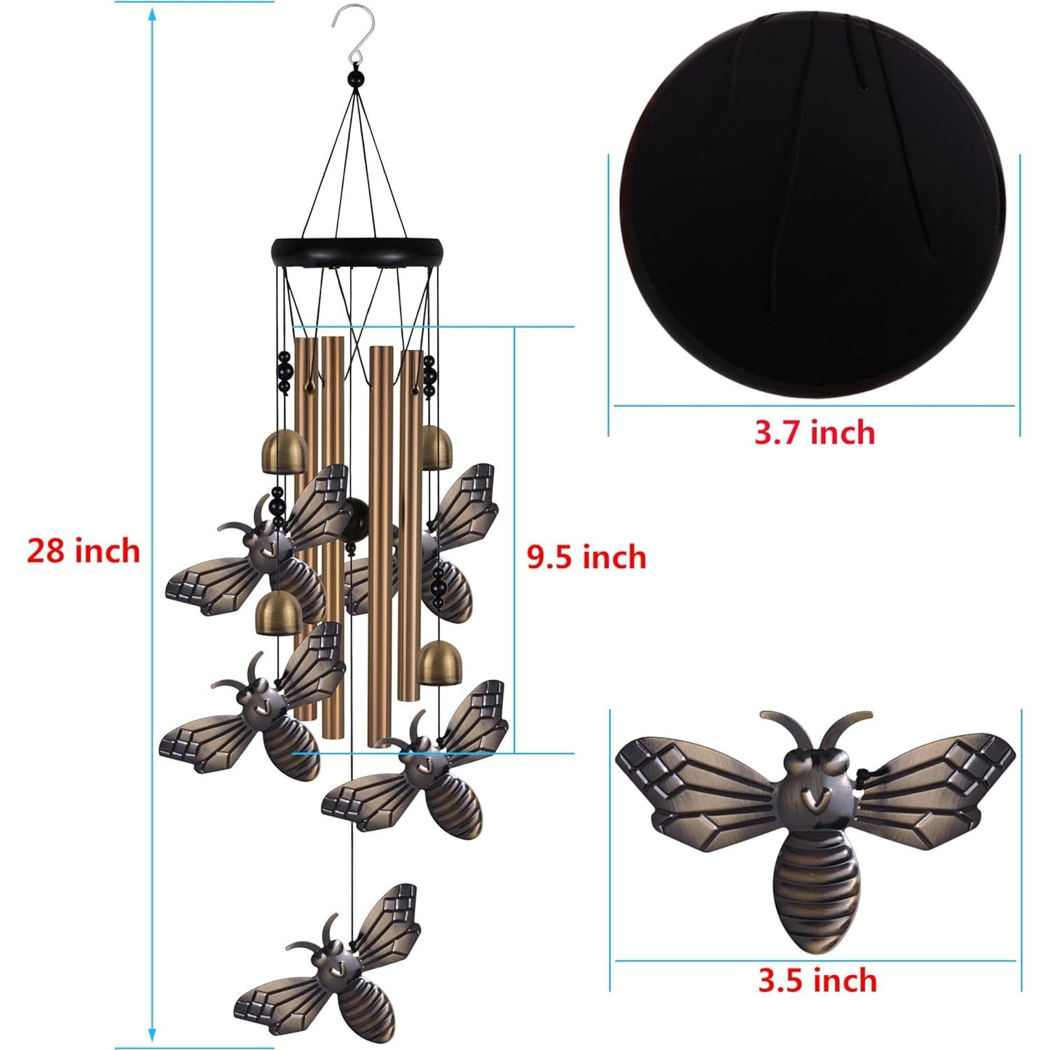 Campanas de Viento de Jardín xxschy - 4 Tubos de Aluminio 71 cm