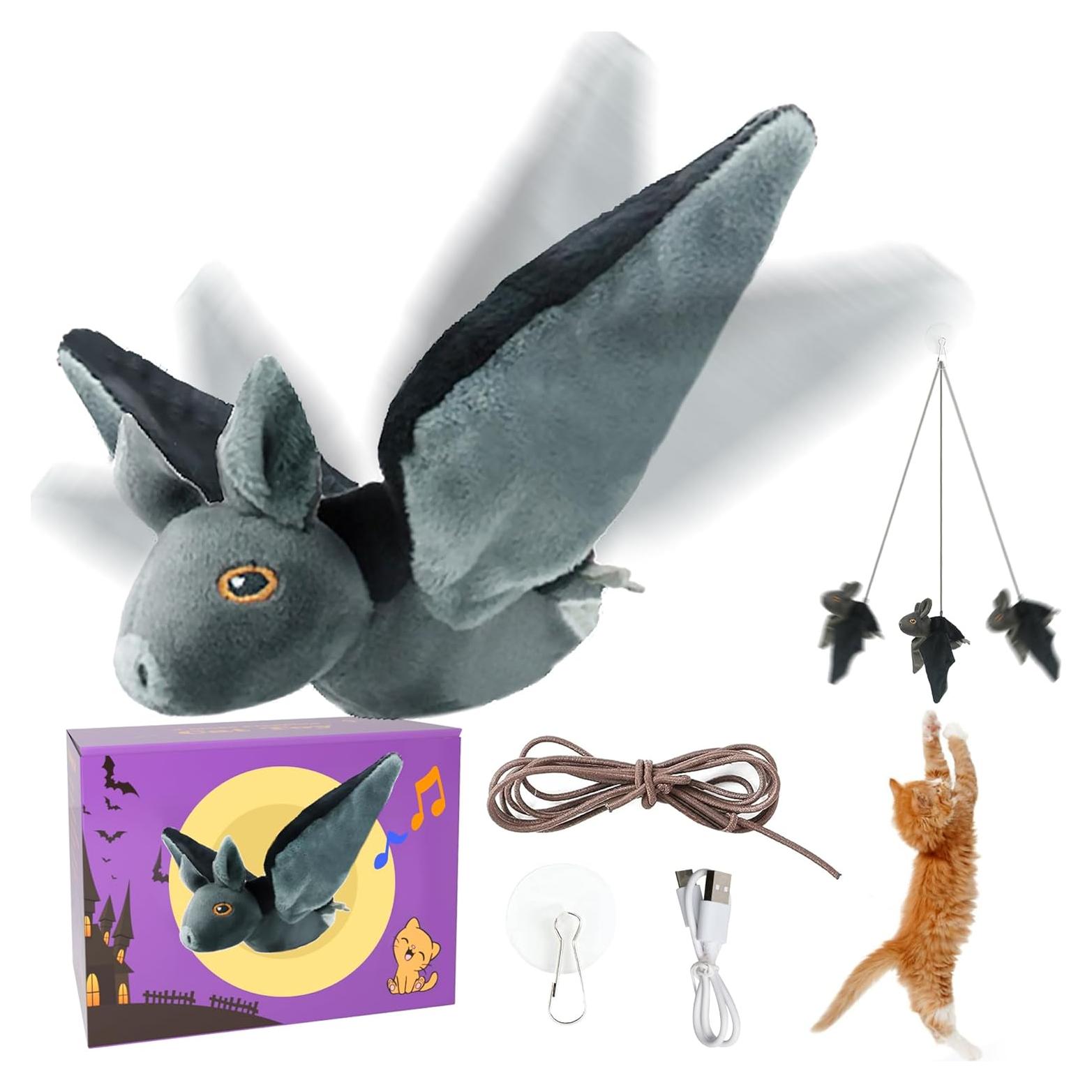 LEWISER Juguete Interactivo para Gatos Murciélago Aleteante
