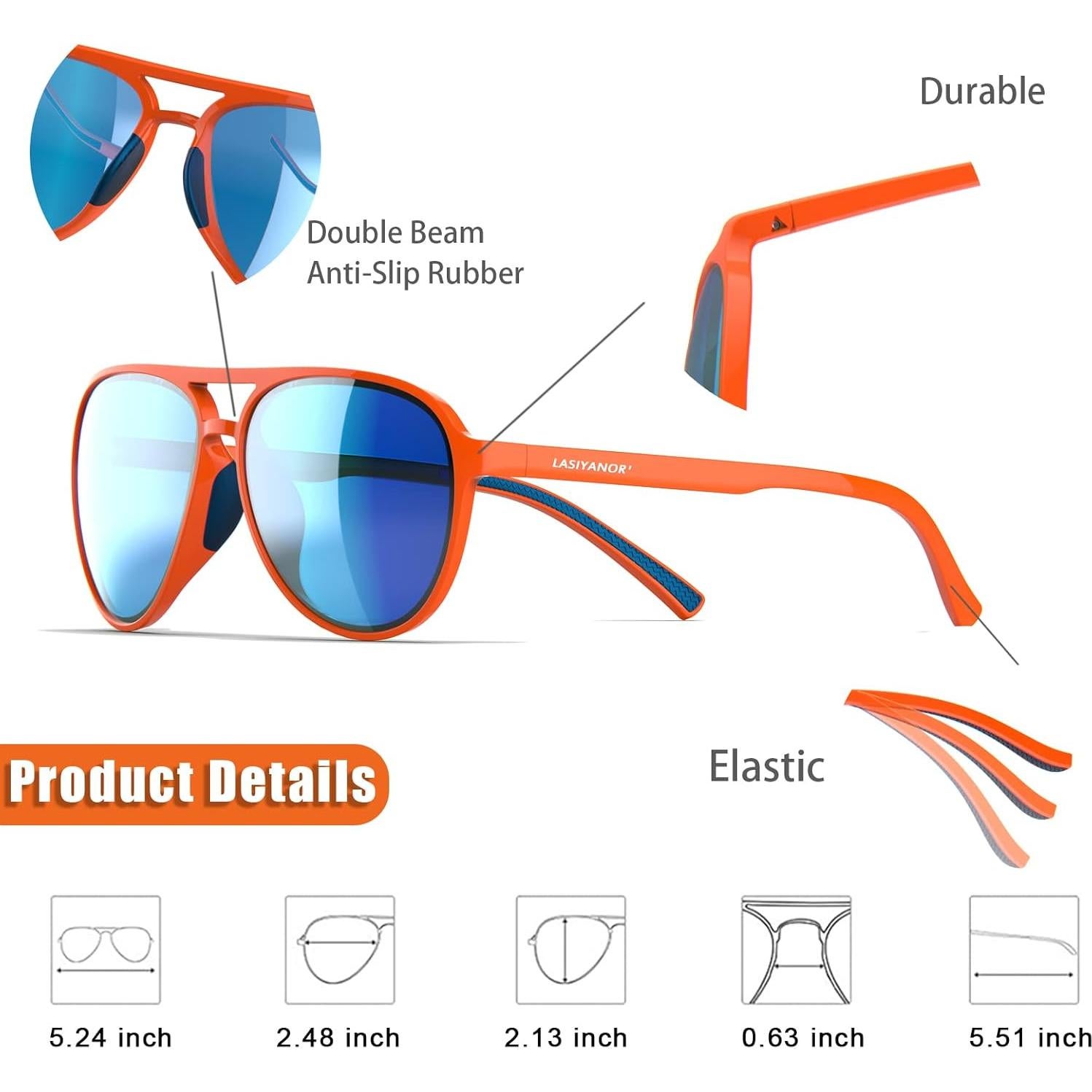 Gafas de sol retro polarizadas Lasiyanor UV400 para hombres y mujeres