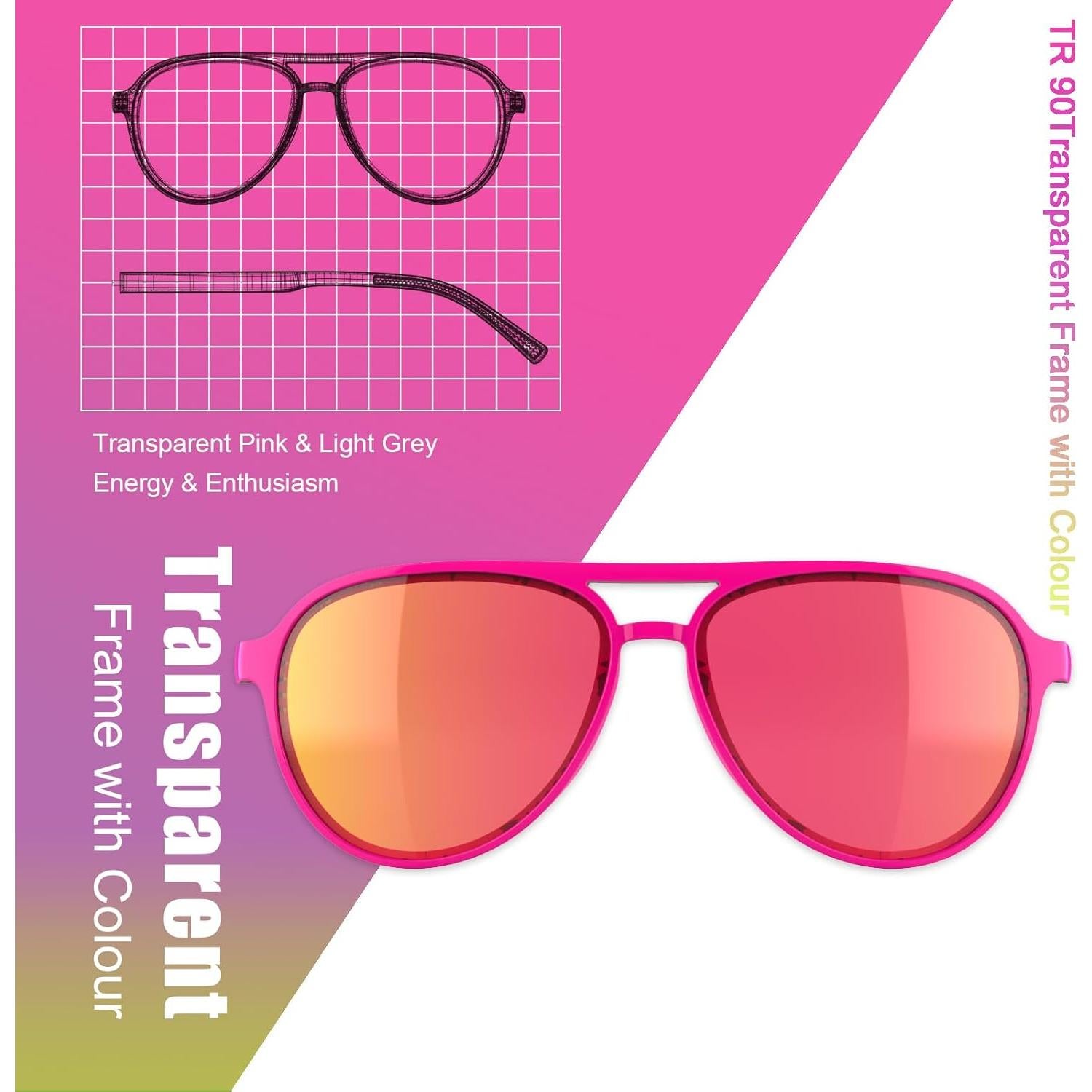Gafas de Sol Vintage Polarizadas Lasiyanor UV400 Rosa