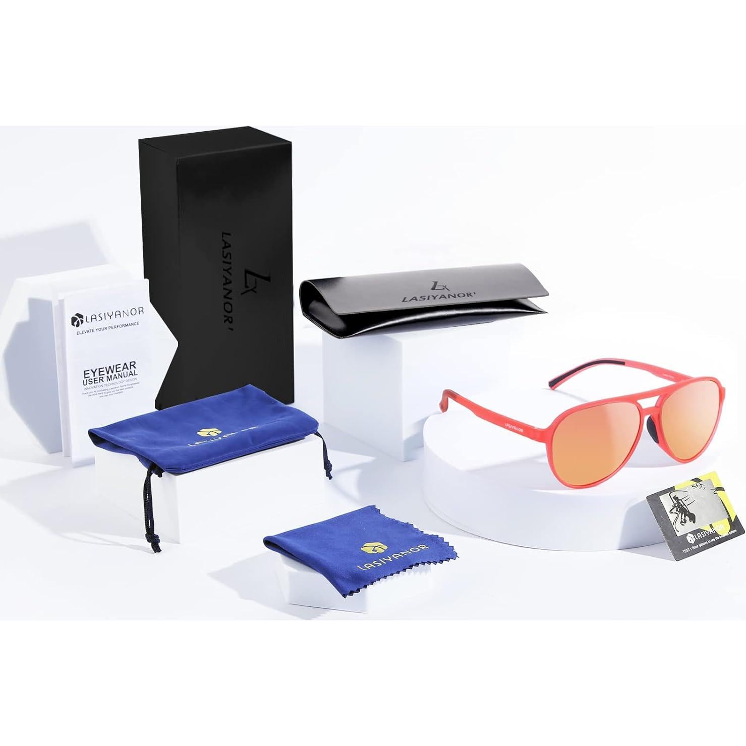 Gafas de Sol Vintage Polarizadas Lasiyanor UV400 Rojo