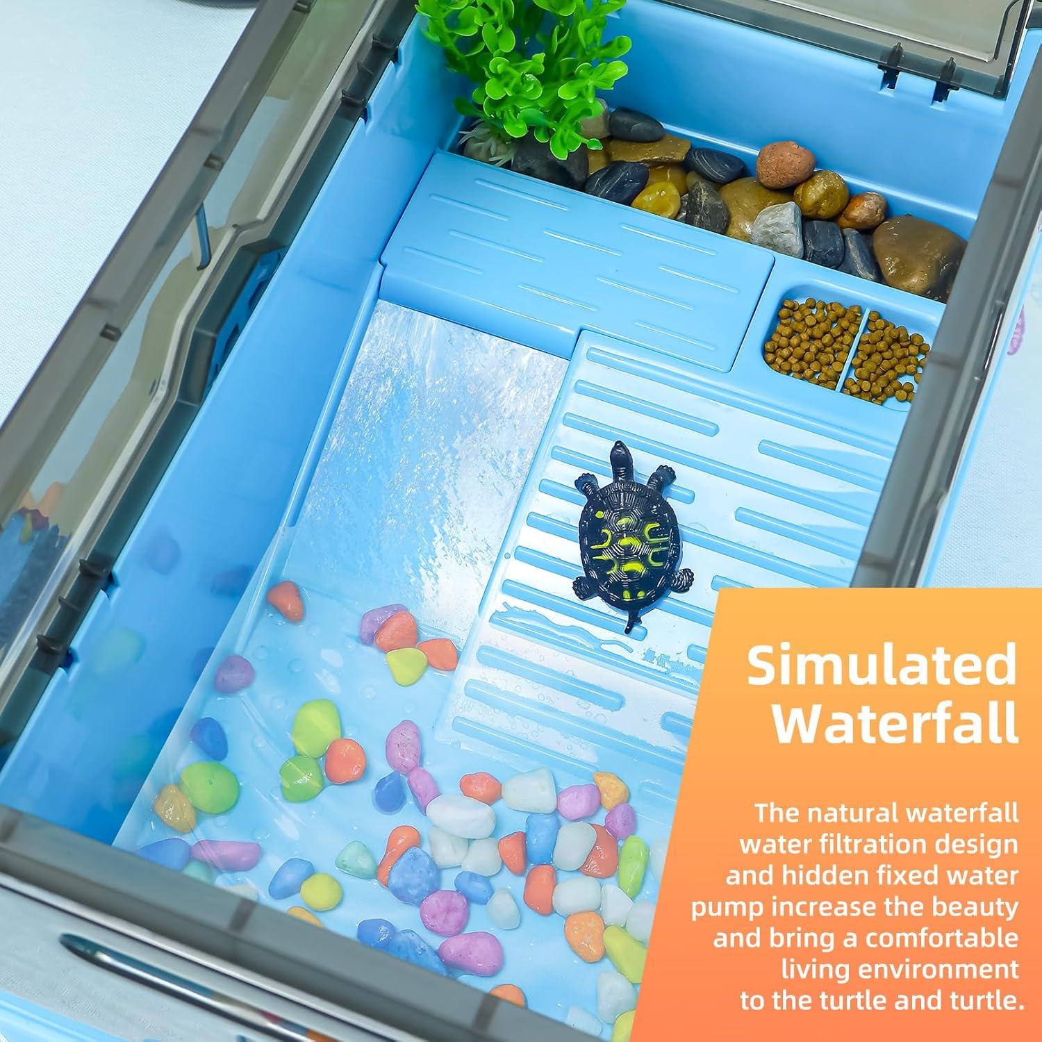 Kit Acuario para Tortugas Runduck - Mediano Azul con Filtración