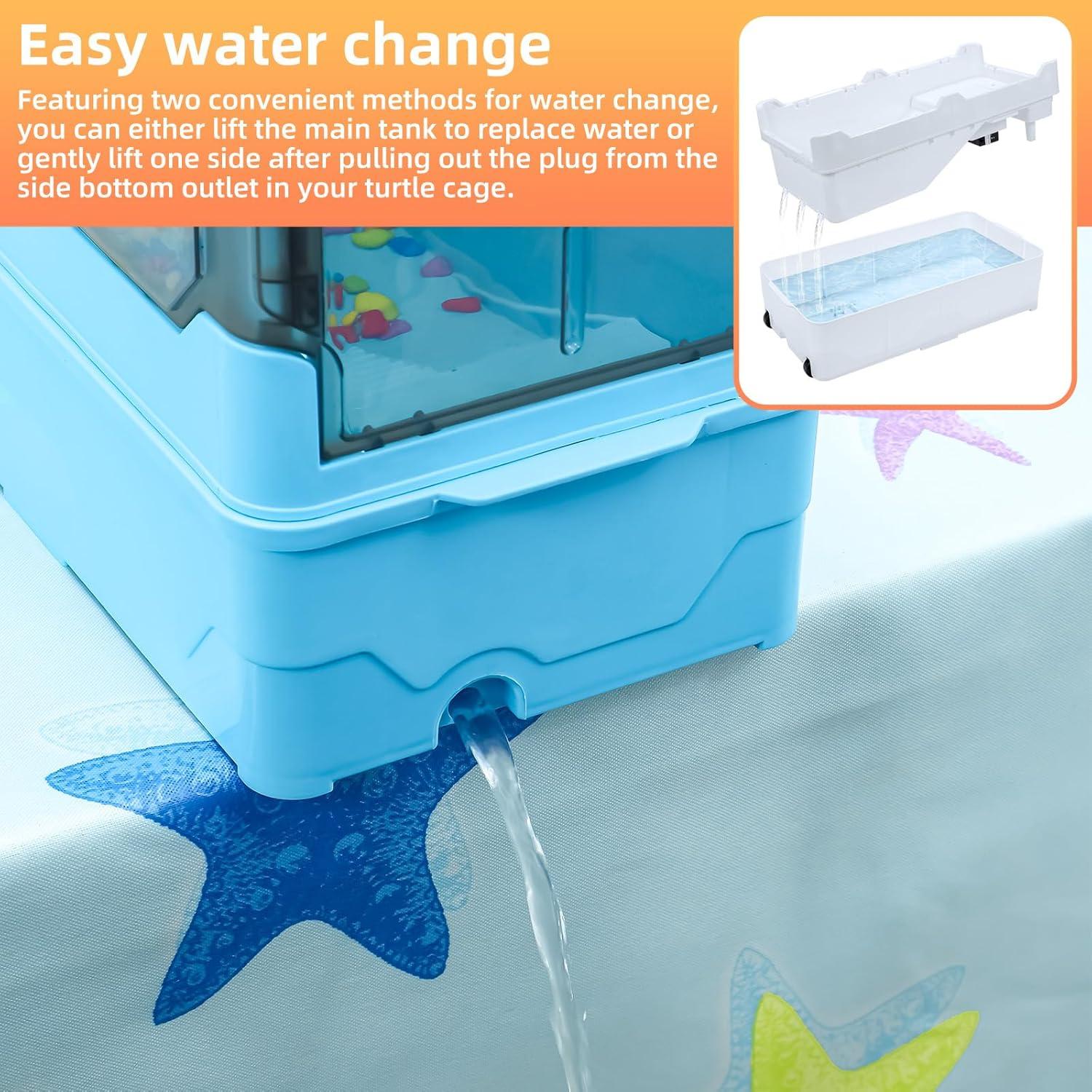 Kit Acuario para Tortugas Runduck - Mediano Azul con Filtración