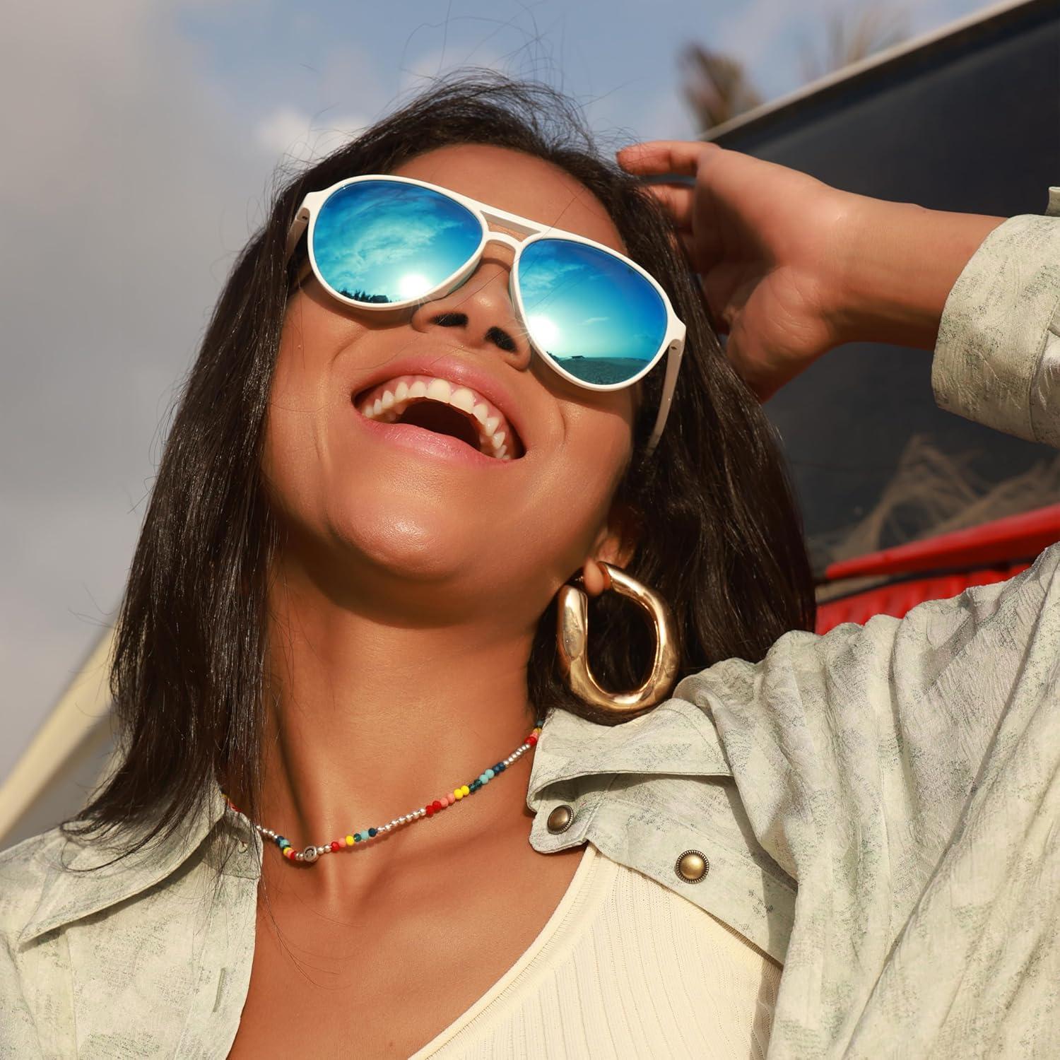 Gafas de Sol Polarizadas Lasiyanor Retro UV400 Blancas