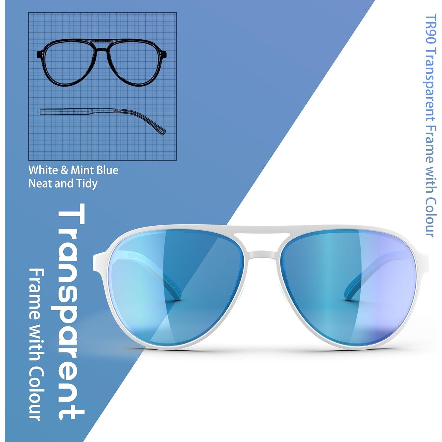 Gafas de Sol Polarizadas Lasiyanor Retro UV400 Blancas