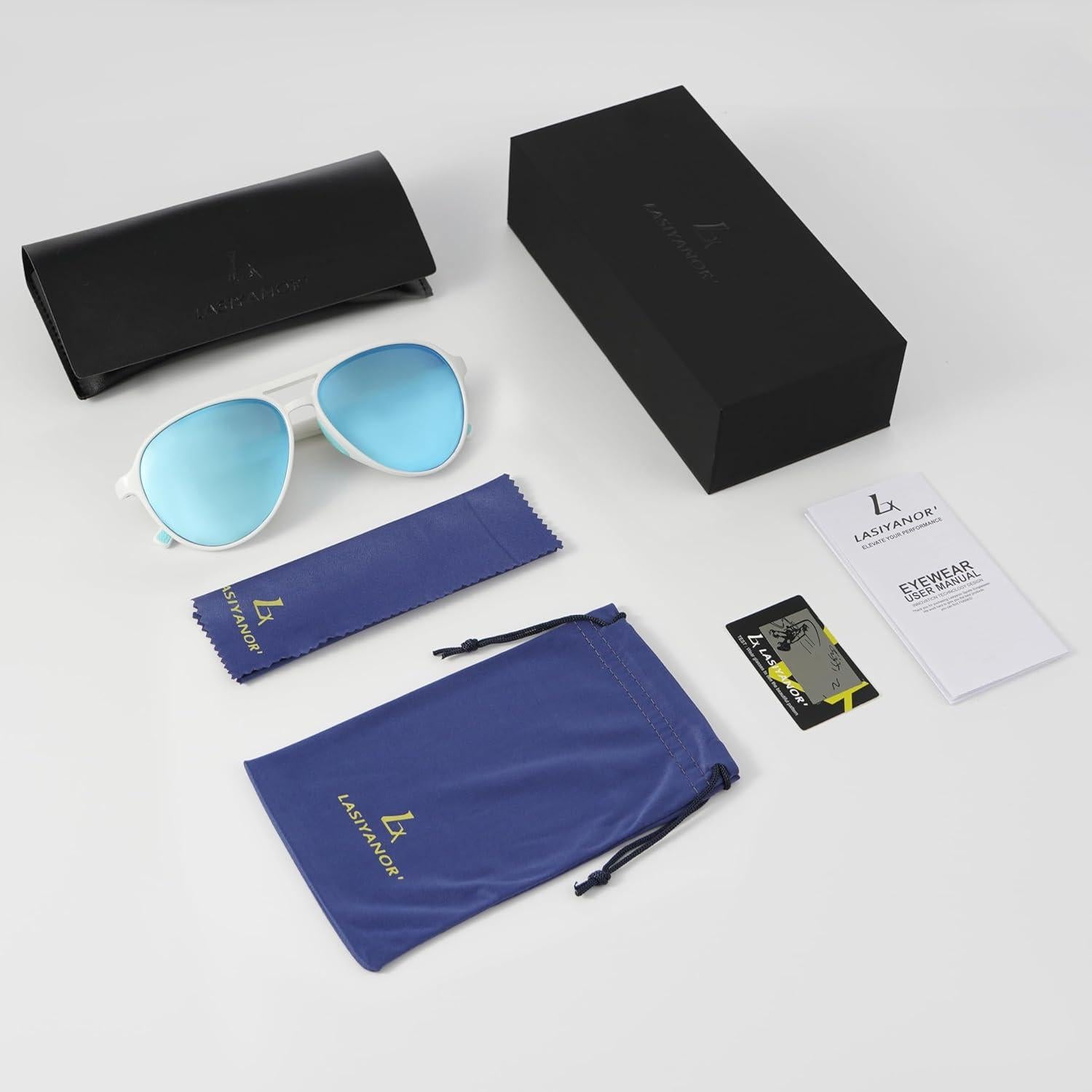 Gafas de Sol Polarizadas Lasiyanor Retro UV400 Blancas