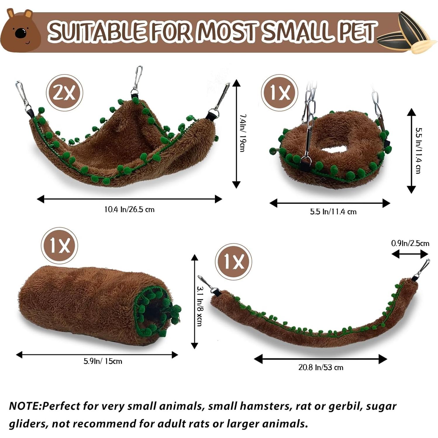 Set de Hamaca y Túnel para Hámsters Hamiledyi - 5 Piezas
