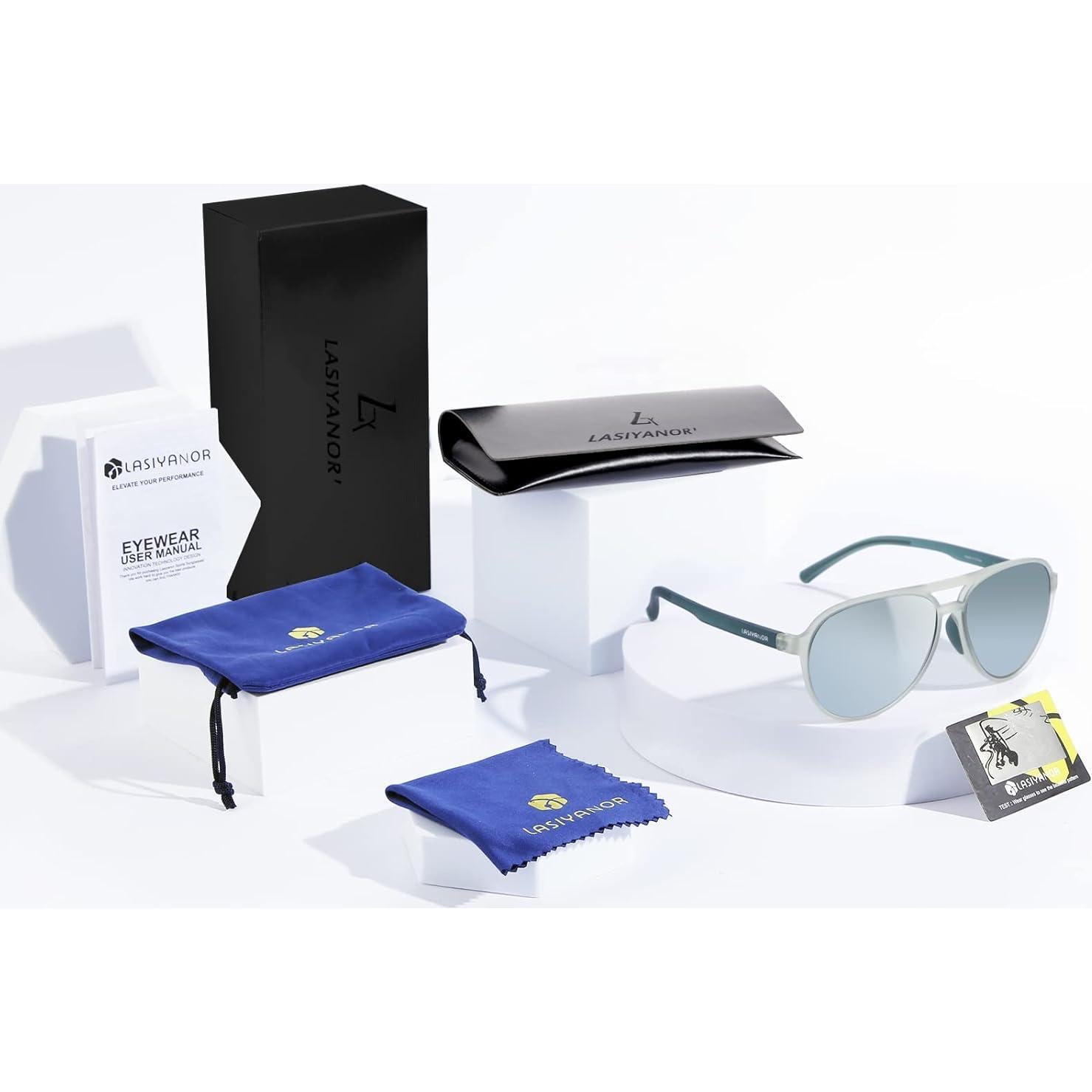 Gafas de sol retro polarizadas Lasiyanor UV400 verdes