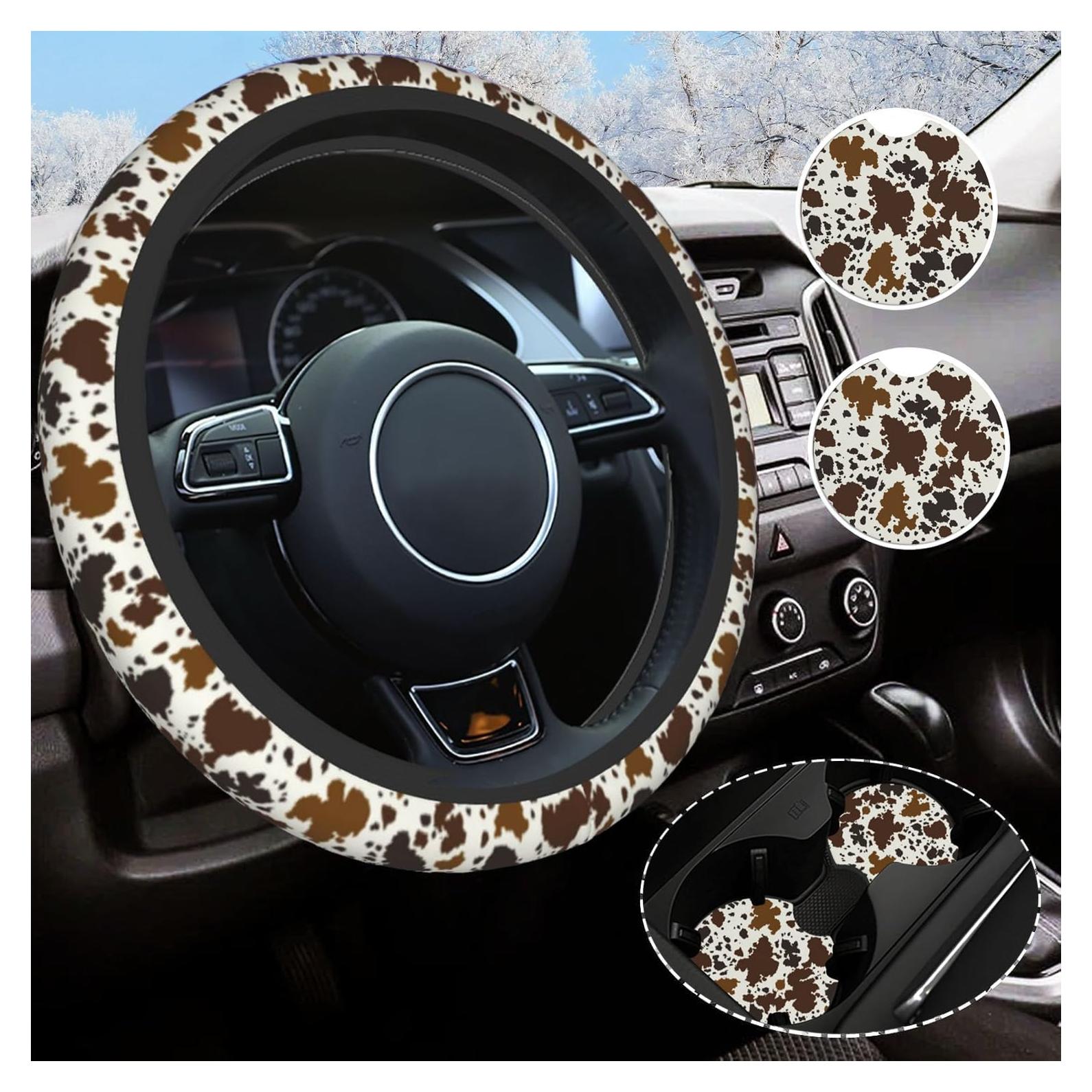 Cubierta de Volante Yobvec Universal 37-39 cm Vaca Marrón