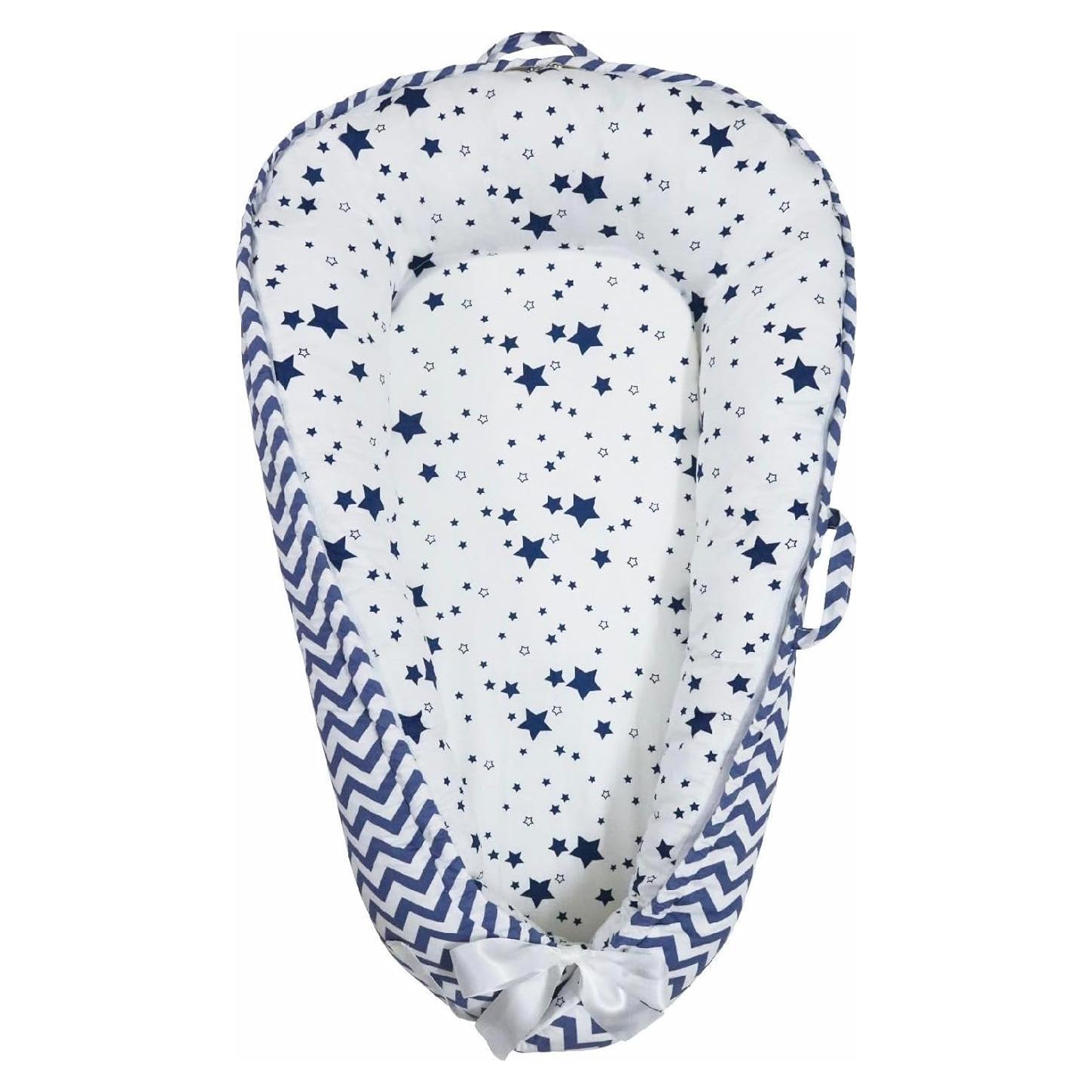 Sofá para Bebés Aila + Aiden de Algodón Orgánico Azul