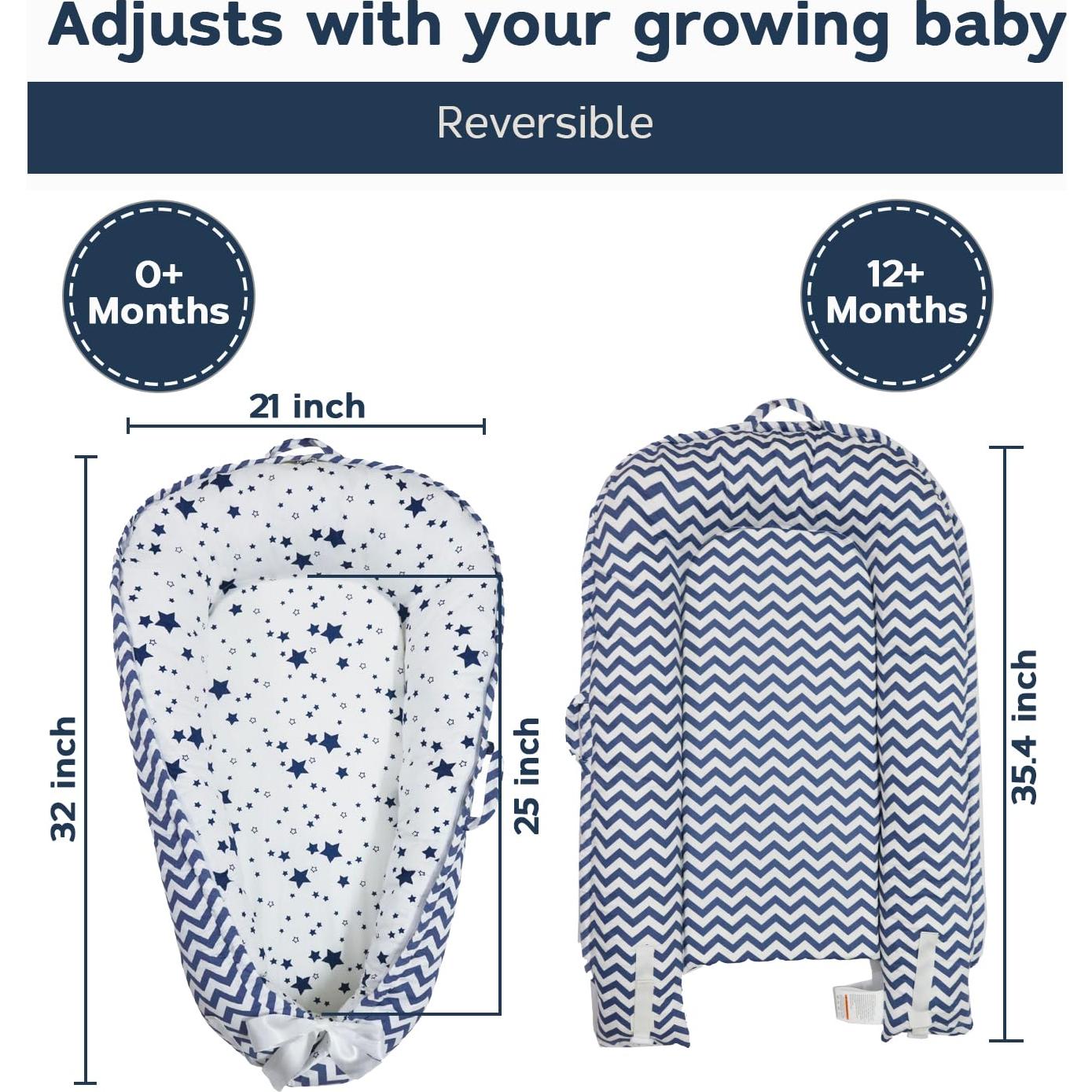 Sofá para Bebés Aila + Aiden de Algodón Orgánico Azul