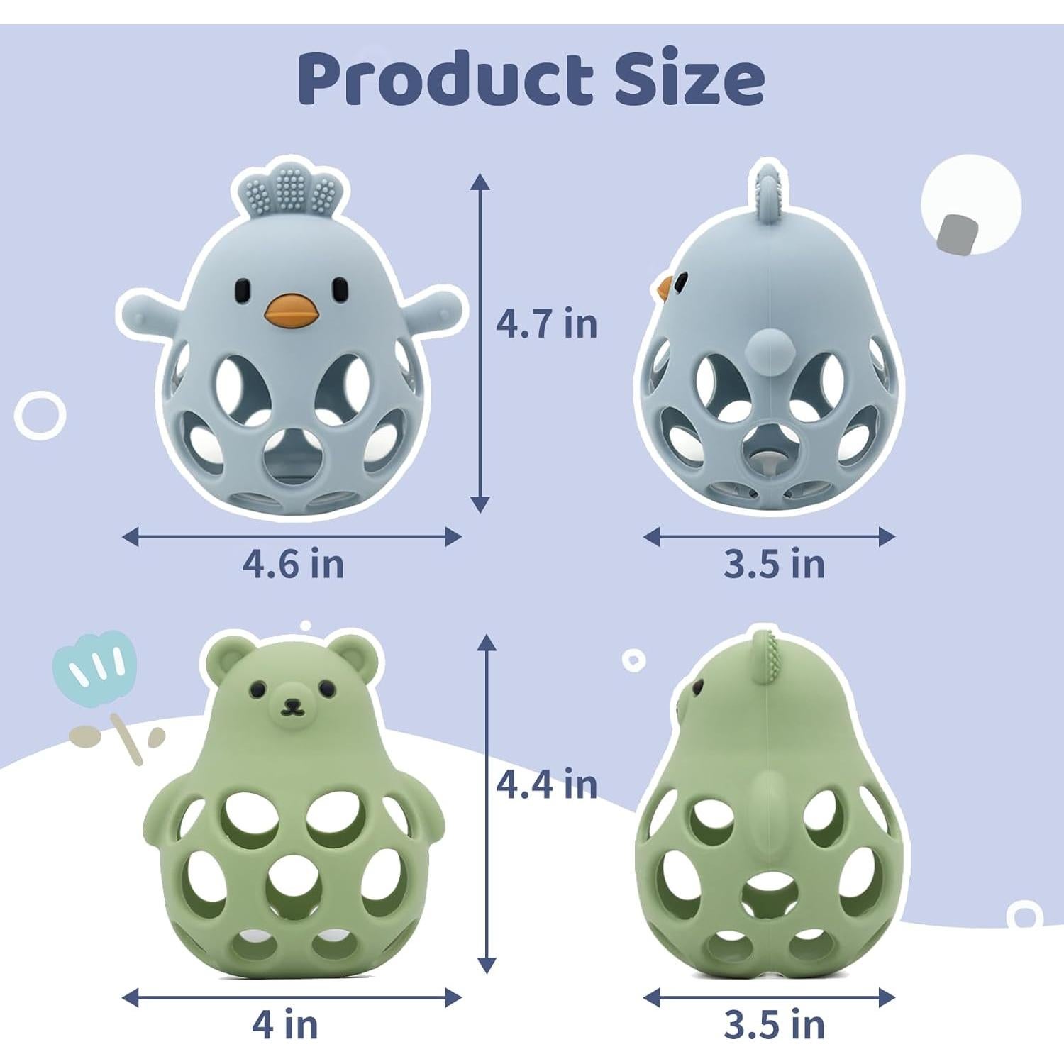 Mordedores de Silicona para Bebés - Juguetes de Dentición 0-12 Meses
